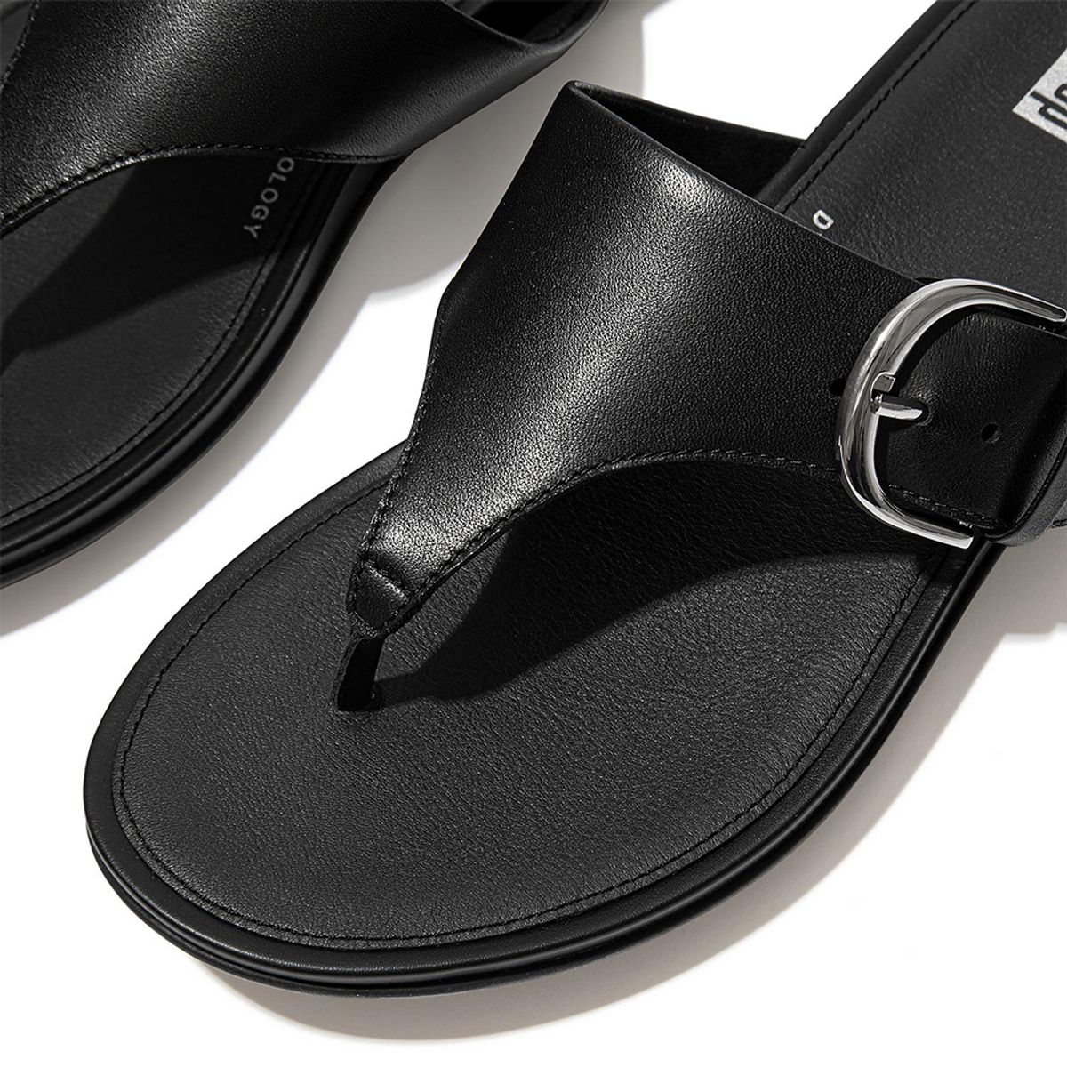 핏플랍(FITFLOP) 그라시에 토포스트 레더 쪼리 All Black