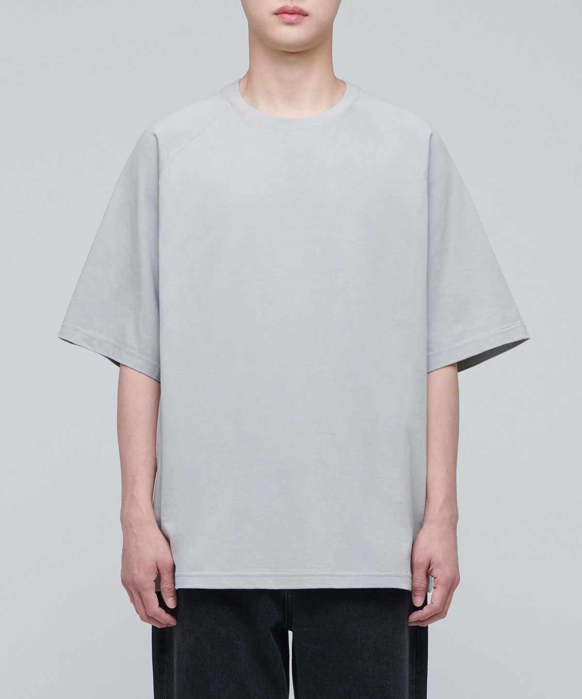 무신사 스탠다드(MUSINSA STANDARD) 엑스트라 오버사이즈 래글런 티셔츠 [라이트 그레이]