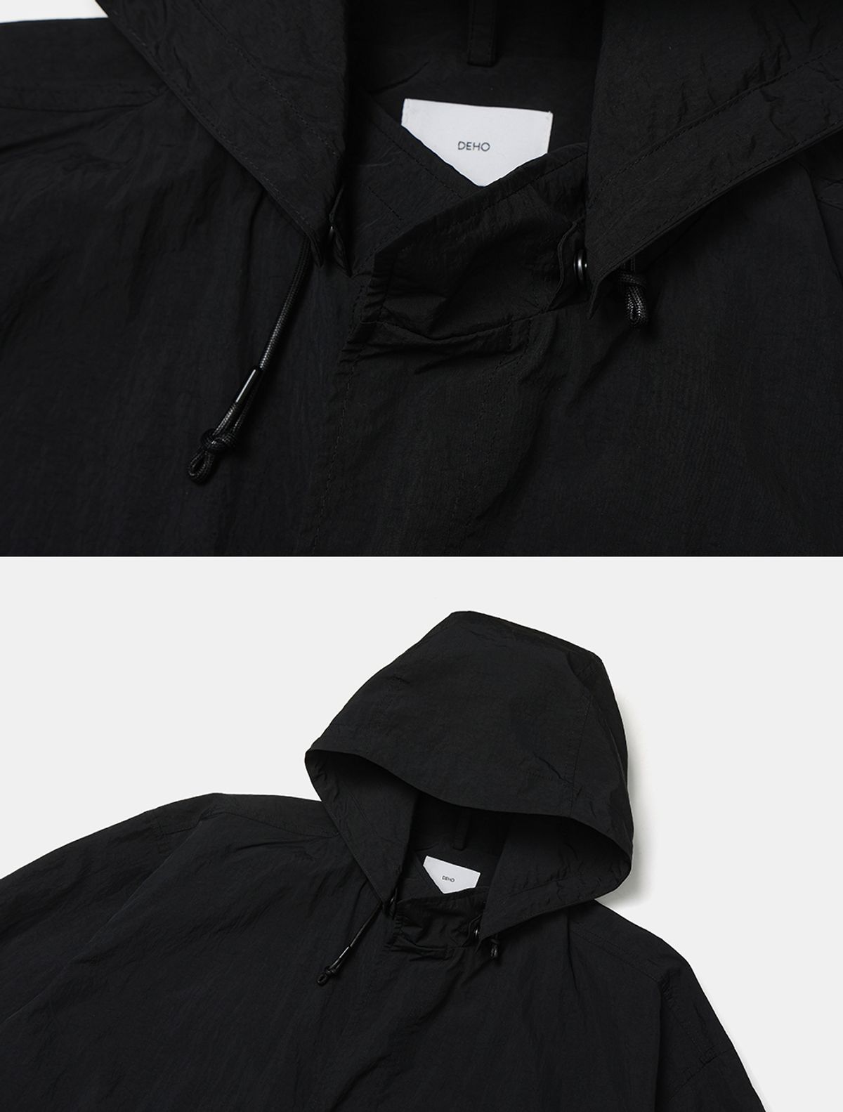 데호(DEHO) FISHTAIL HOOD PARKA [Black]