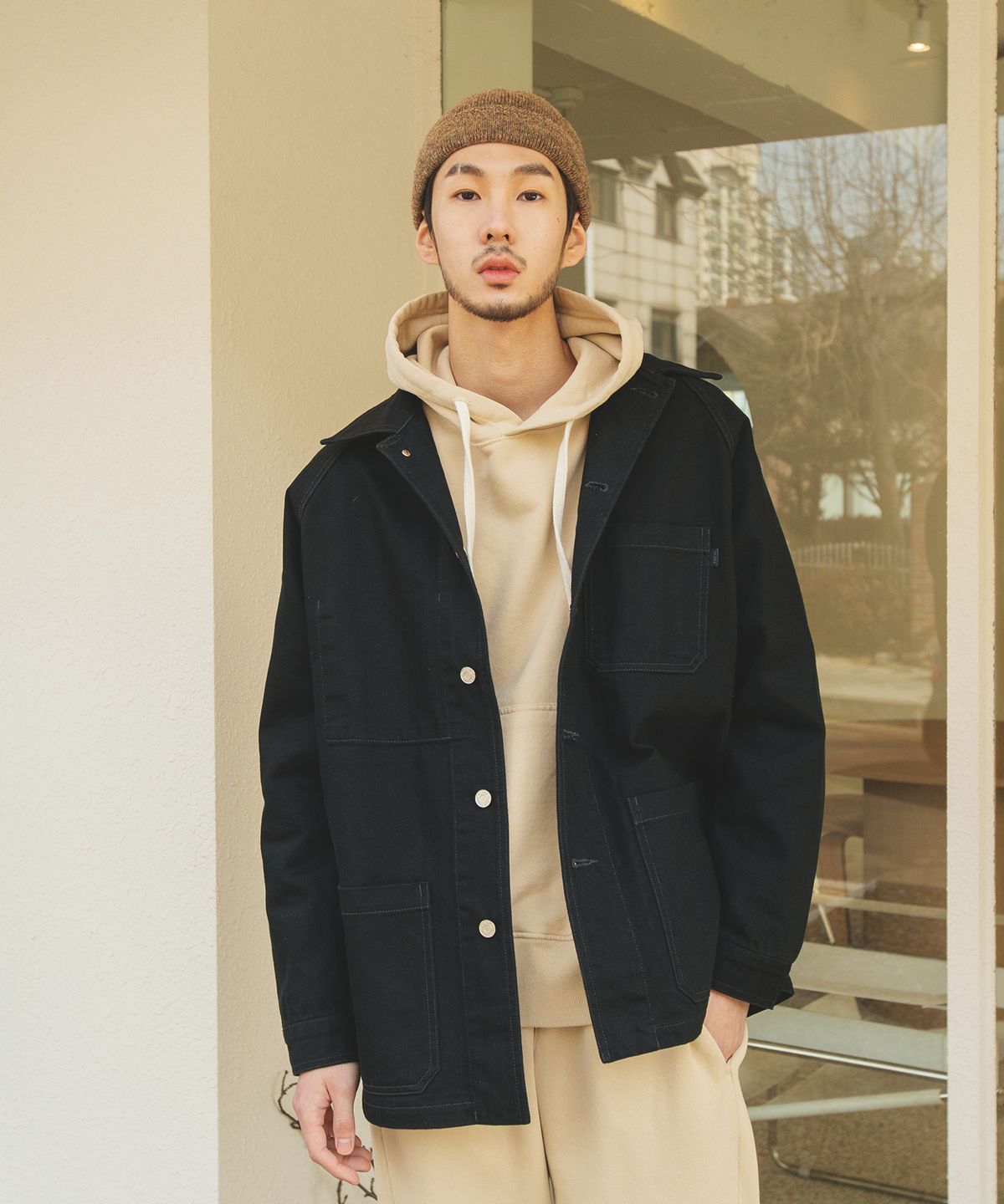 올드비(OLDBE) VTG 데님 초어코트 BK
