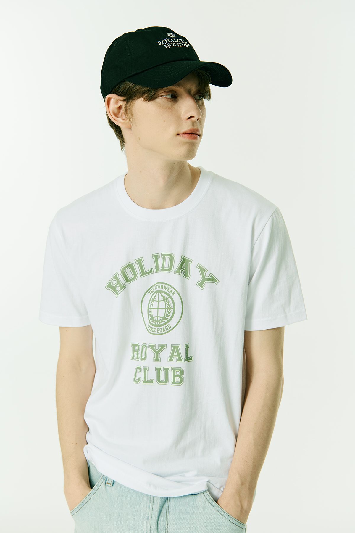 로열클럽홀리데이(ROYAL CLUB HOLIDAY) 프리미엄 코튼 로고 볼캡 블랙