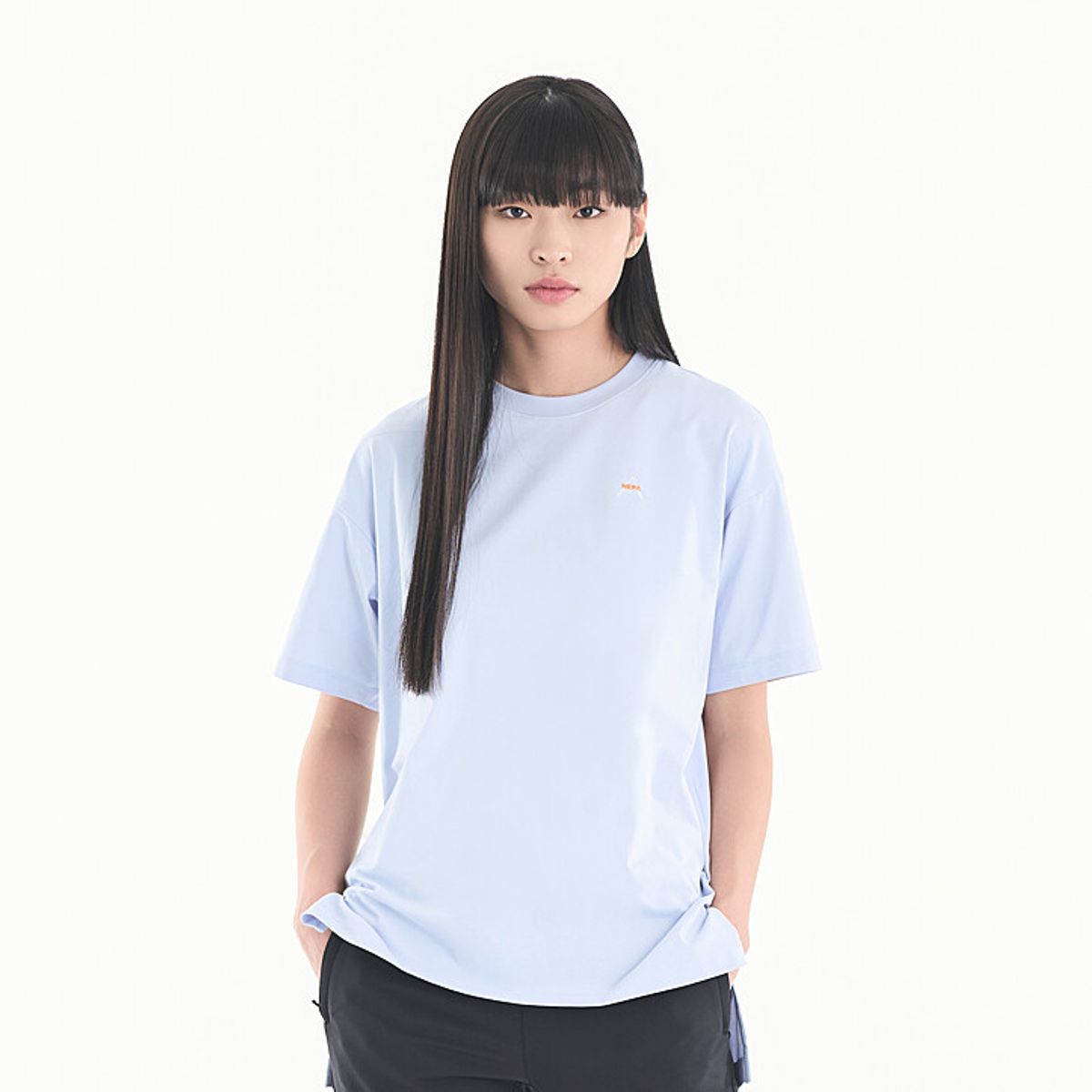 네파(NEPA) 7I45361 여성 C-TR 롱기장 반팔 라운드티 (루즈핏)