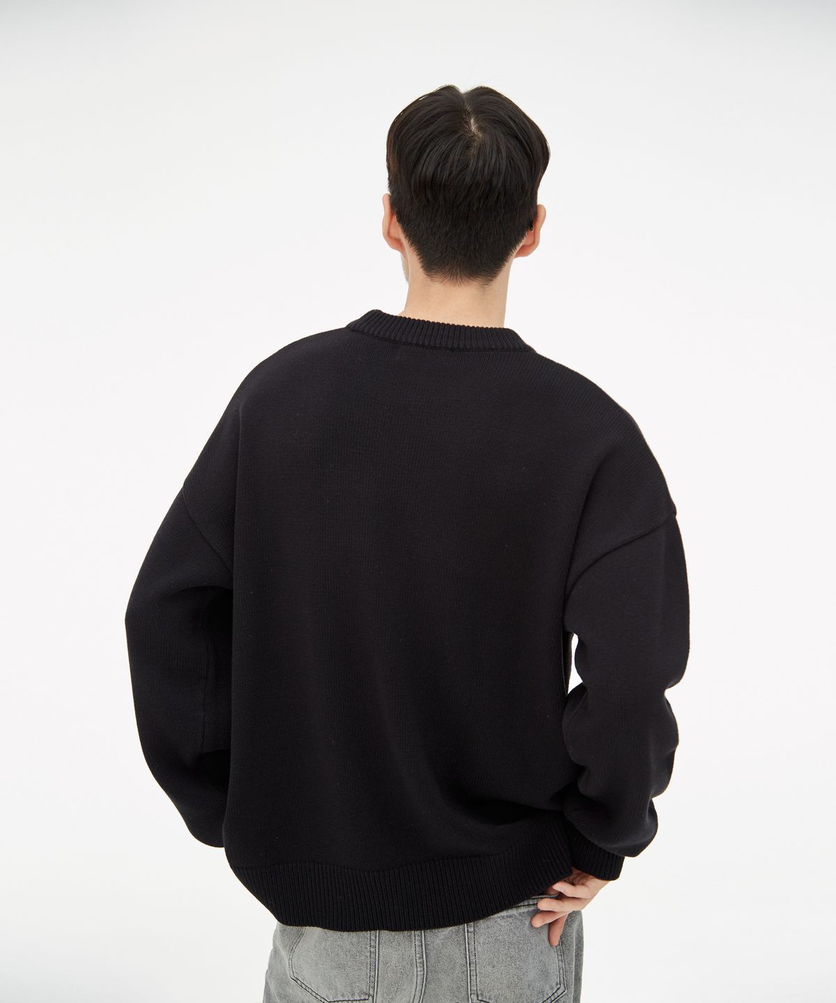 기프트오리지널(GIFTORIGINAL) (UNISEX) GO LOVE 니트 블랙