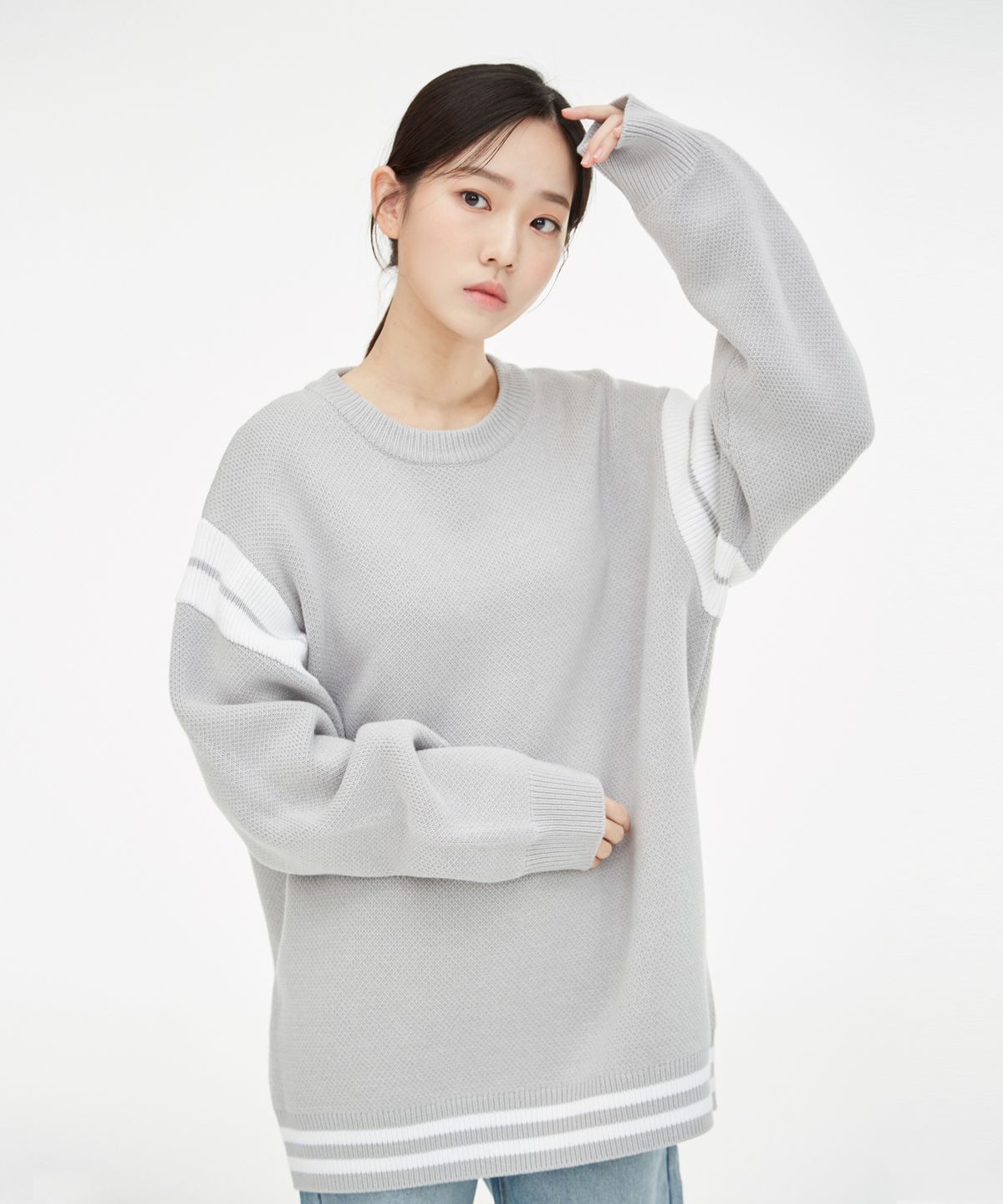 기프트오리지널(GIFTORIGINAL) (UNISEX) 테디 니트 그레이