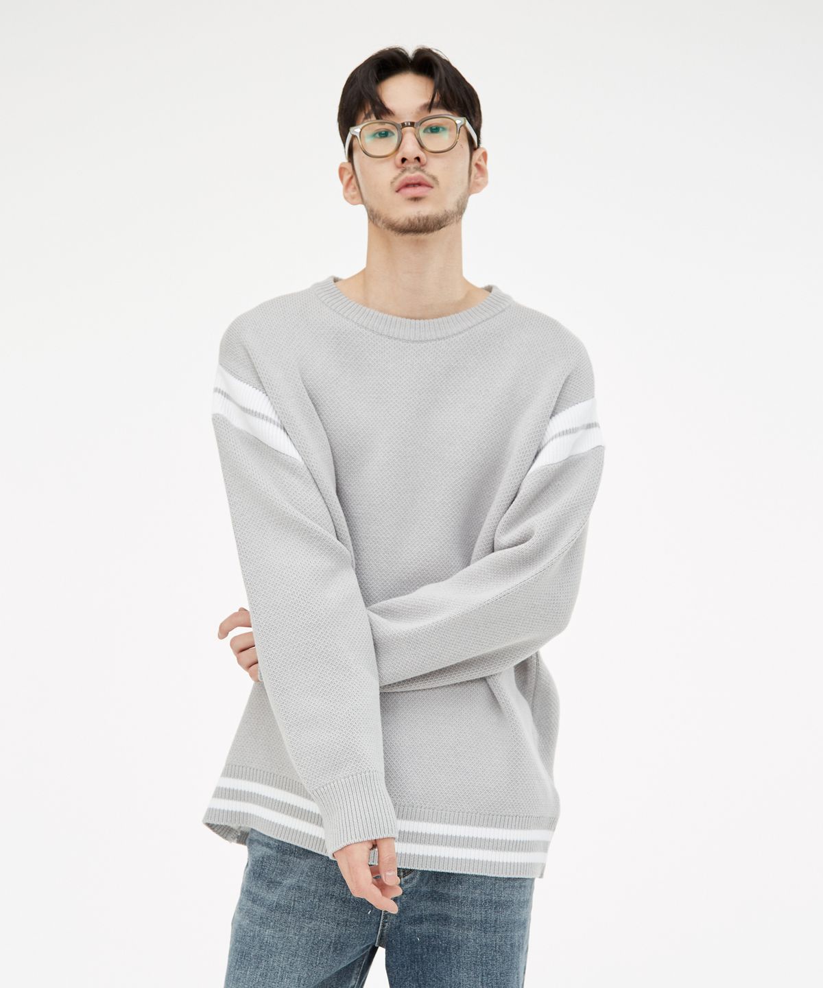 기프트오리지널(GIFTORIGINAL) (UNISEX) 테디 니트 그레이