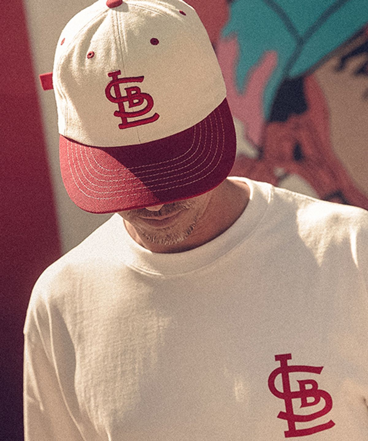 글러브웍스(GLOVEWORKS) SLB logo oxford 2-tone cap (RED)