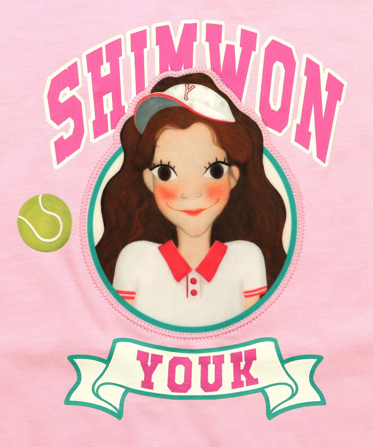 육심원(YOUK SHIM WON) 플레이어티셔츠 F 핑크루나