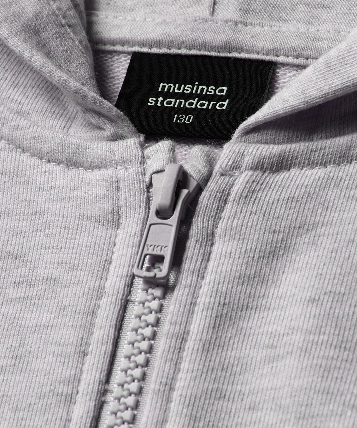 무신사 스탠다드 키즈(MUSINSA STANDARD KIDS) 오버사이즈 후디드 스웨트 집업 [미디엄 그레이]