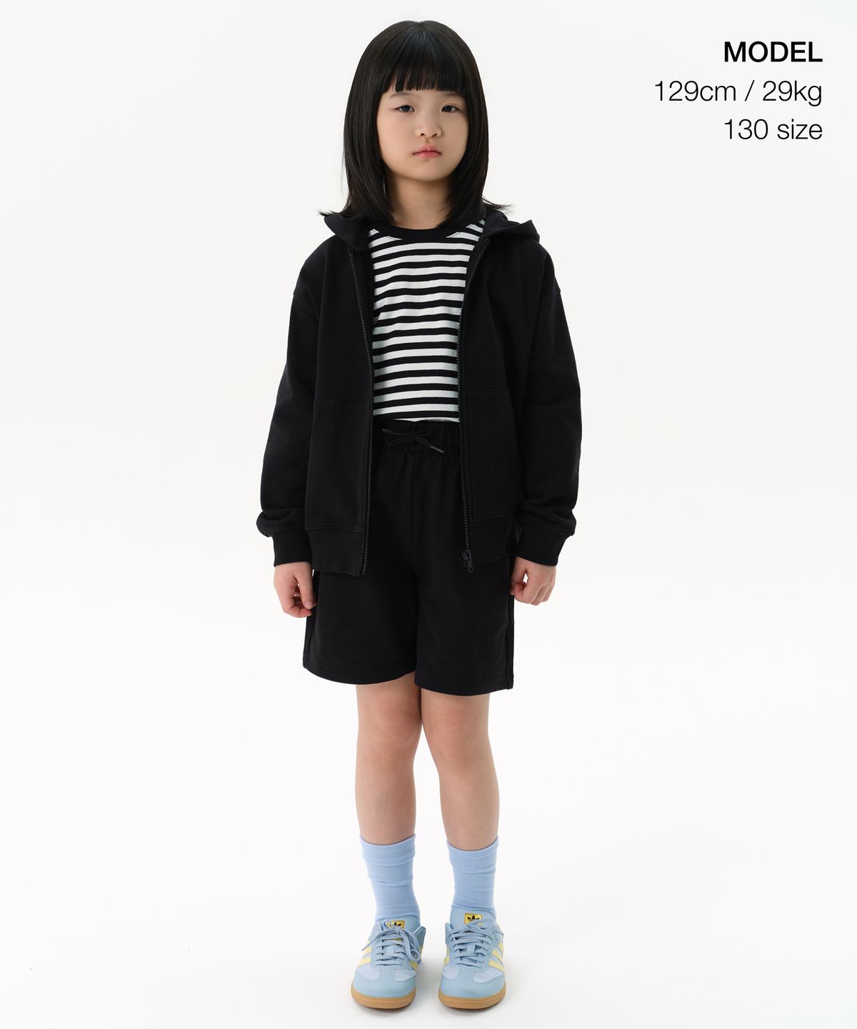 무신사 스탠다드 키즈(MUSINSA STANDARD KIDS) 베이식 스웨트 쇼츠 [블랙]