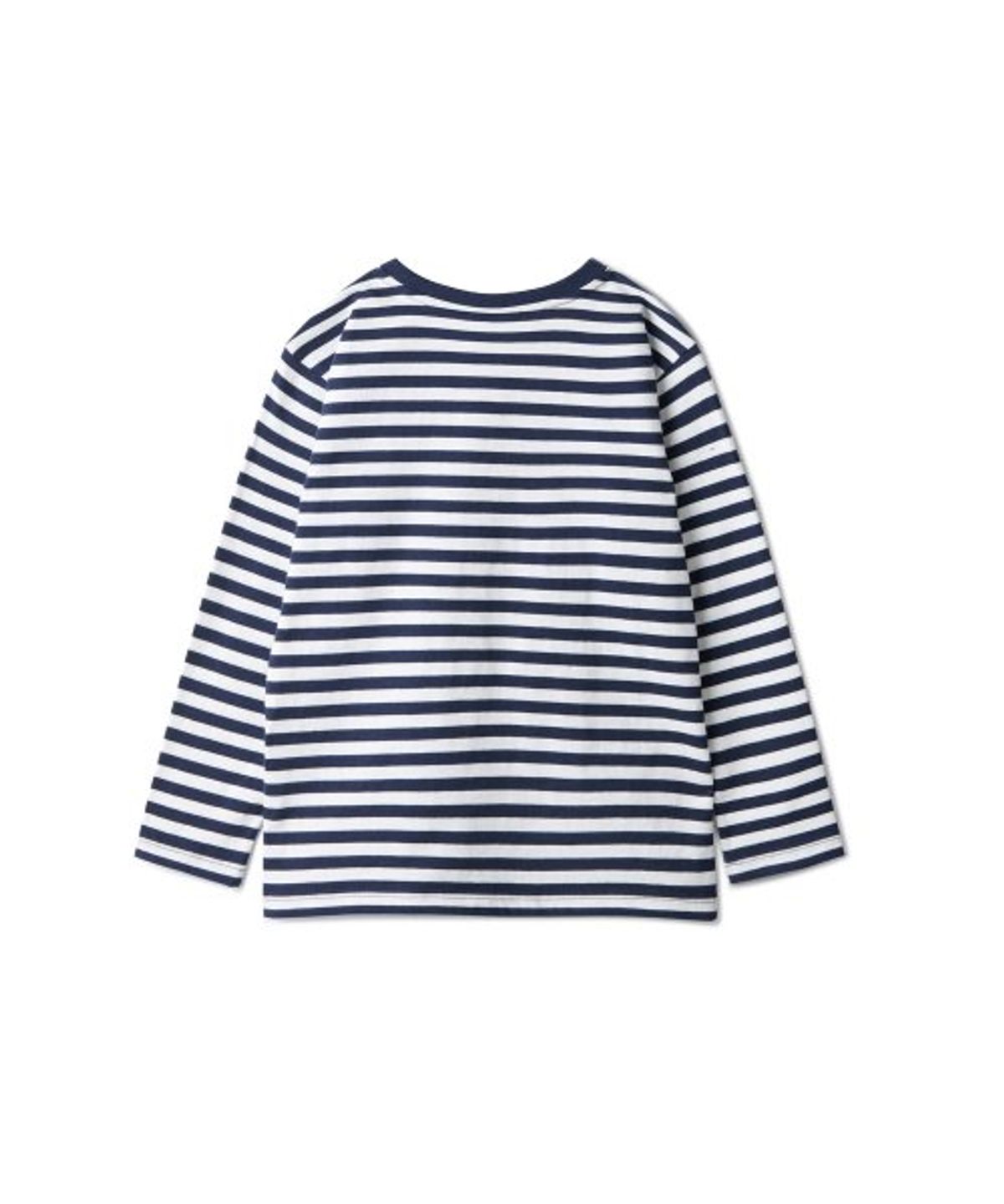 무신사 스탠다드 키즈(MUSINSA STANDARD KIDS) 스트라이프 크루 넥 긴소매 티셔츠 [네이비/화이트]