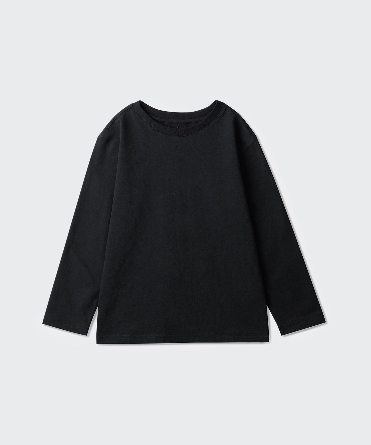 무신사 스탠다드 키즈(MUSINSA STANDARD KIDS) 릴렉스드 크루 넥 긴소매 티셔츠 [블랙]