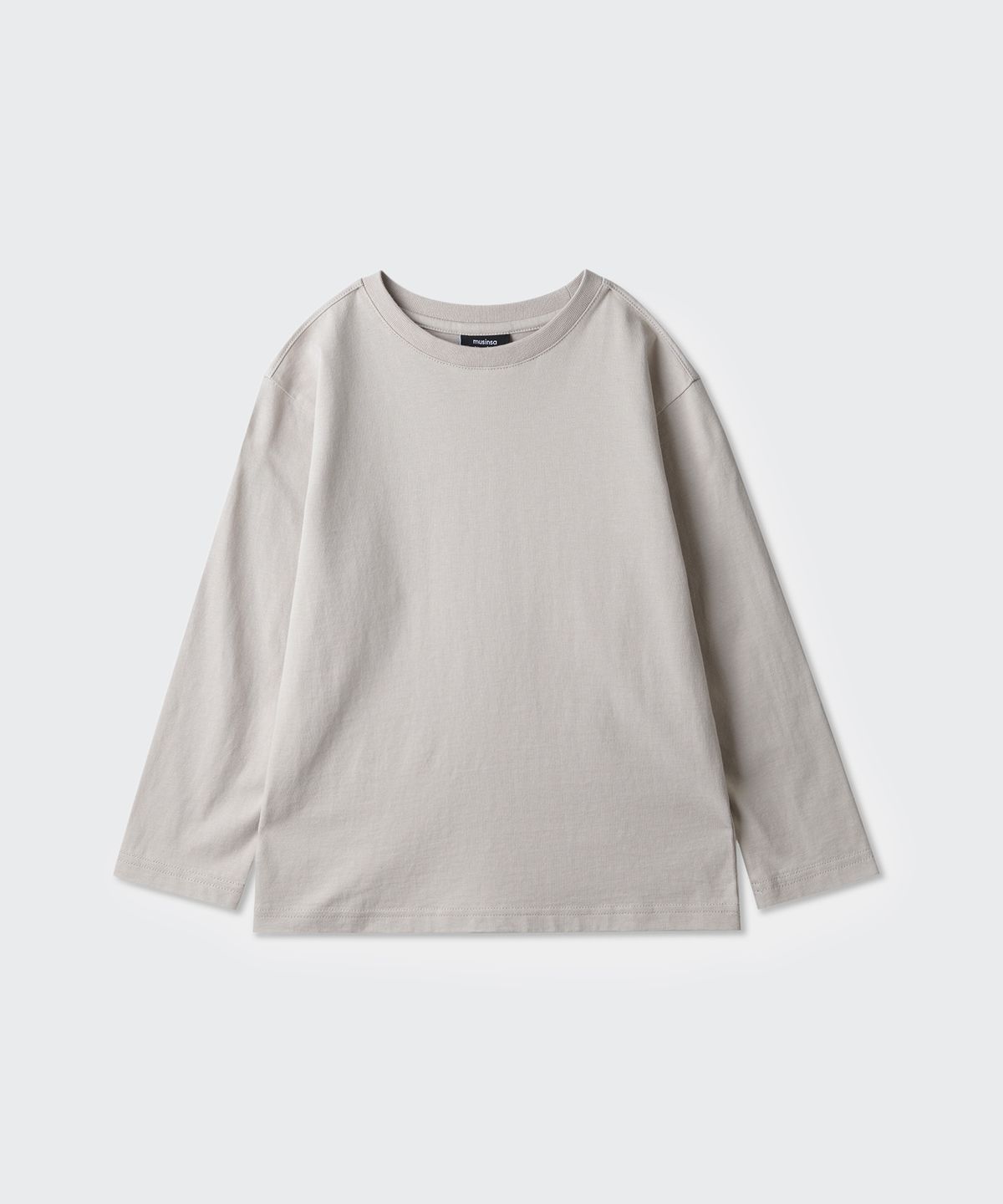 무신사 스탠다드 키즈(MUSINSA STANDARD KIDS) 릴렉스드 크루 넥 긴소매 티셔츠 [머쉬룸]