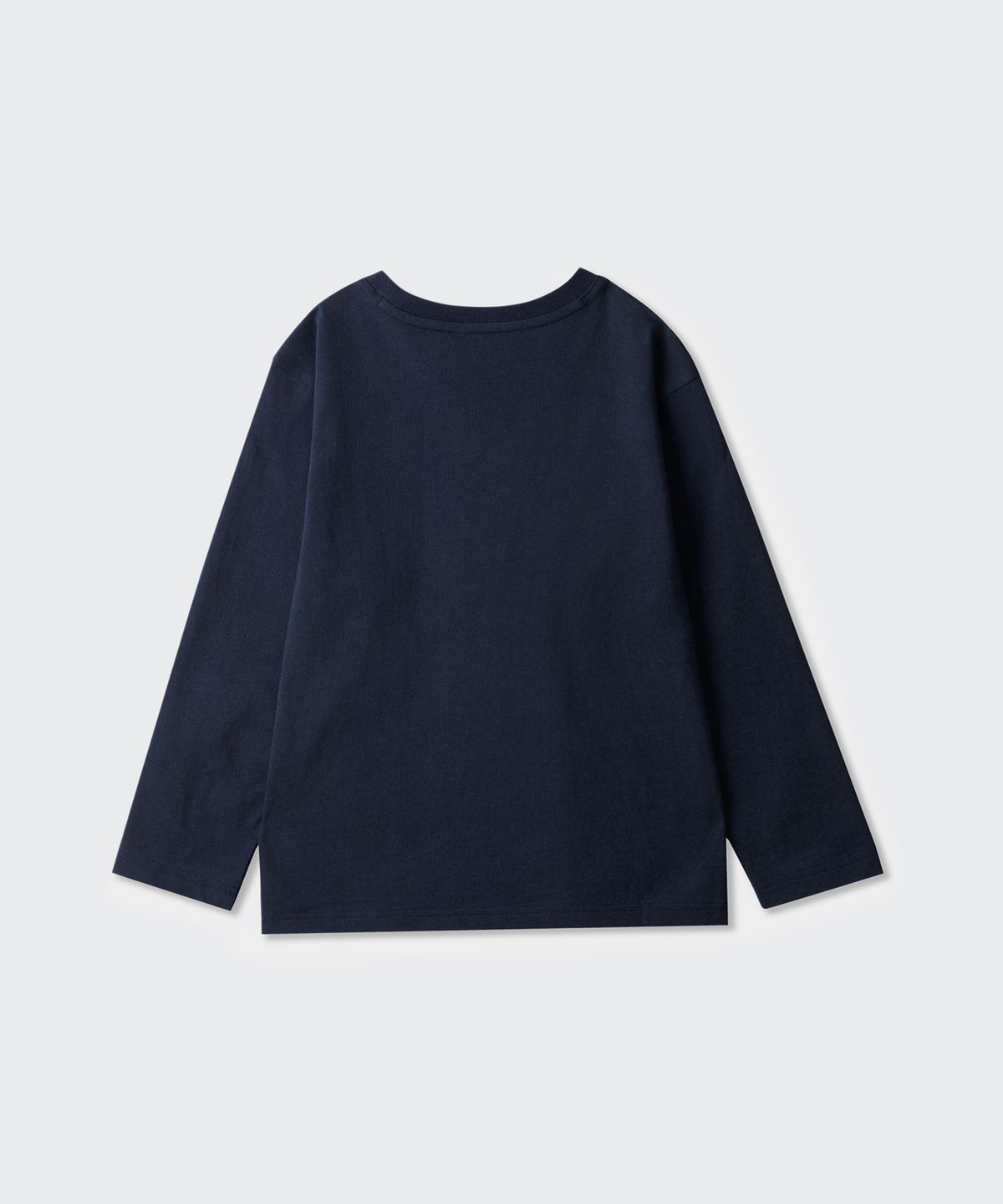 무신사 스탠다드 키즈(MUSINSA STANDARD KIDS) 릴렉스드 크루 넥 긴소매 티셔츠 [네이비]