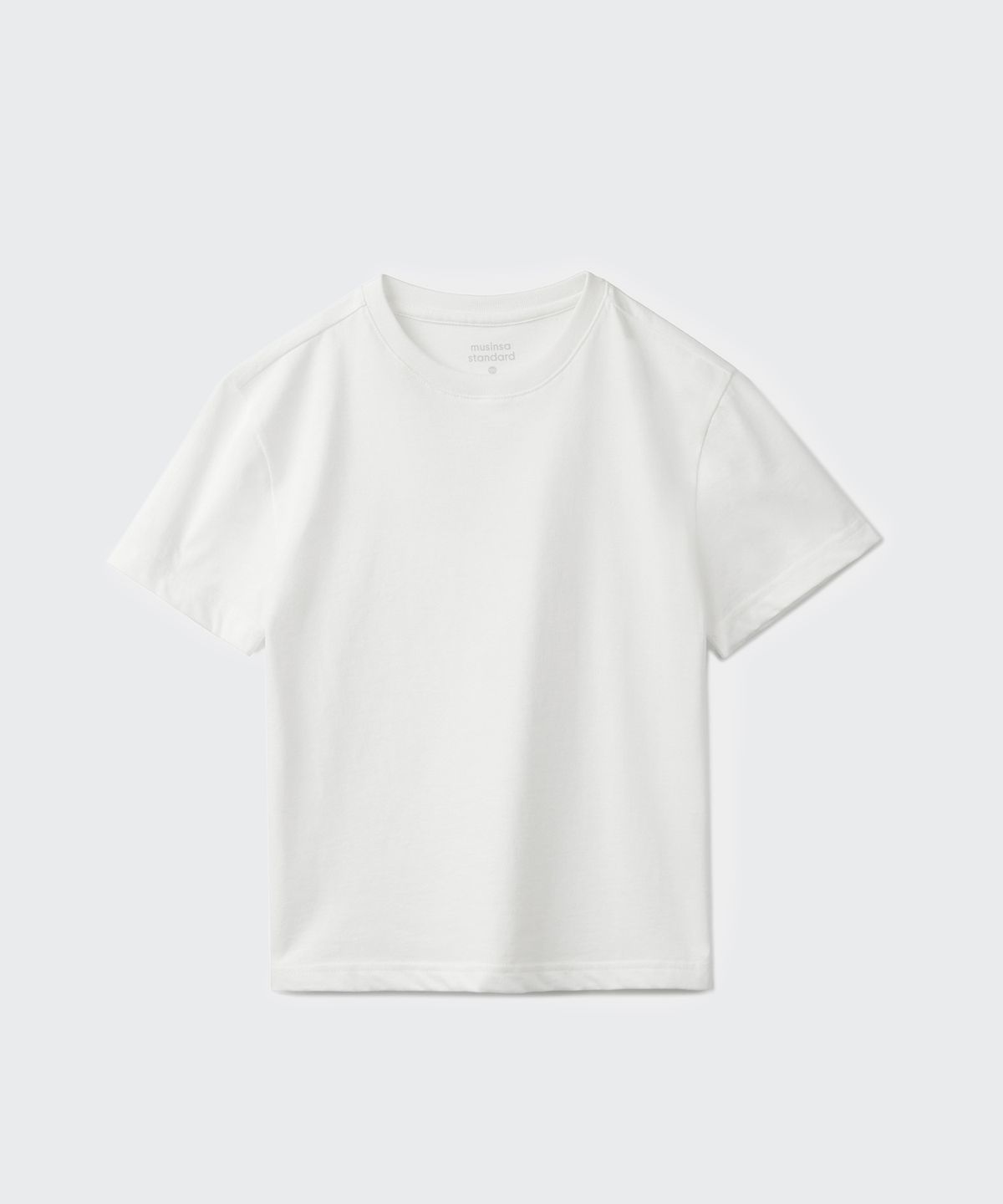무신사 스탠다드 키즈(MUSINSA STANDARD KIDS) 릴렉스드 크루 넥 티셔츠 [화이트]