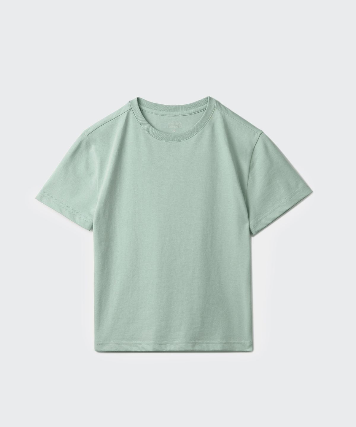 무신사 스탠다드 키즈(MUSINSA STANDARD KIDS) 릴렉스드 크루 넥 티셔츠 [더스티 민트]