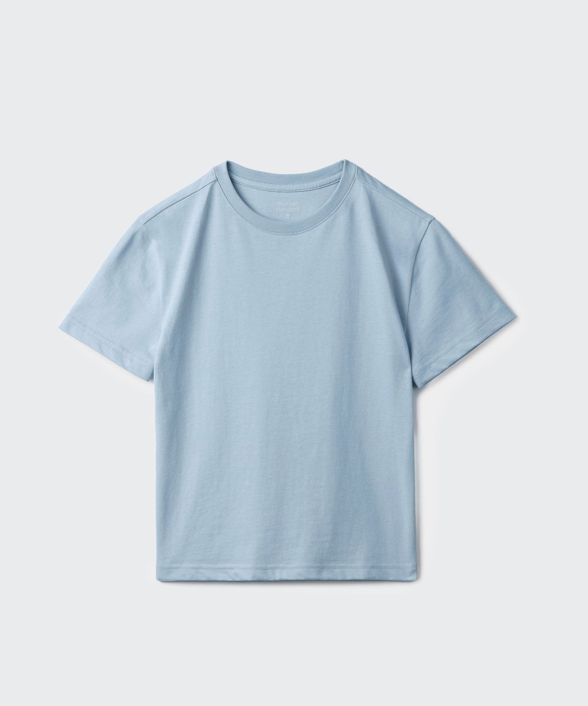 무신사 스탠다드 키즈(MUSINSA STANDARD KIDS) 릴렉스드 크루 넥 티셔츠 [블루 그레이]