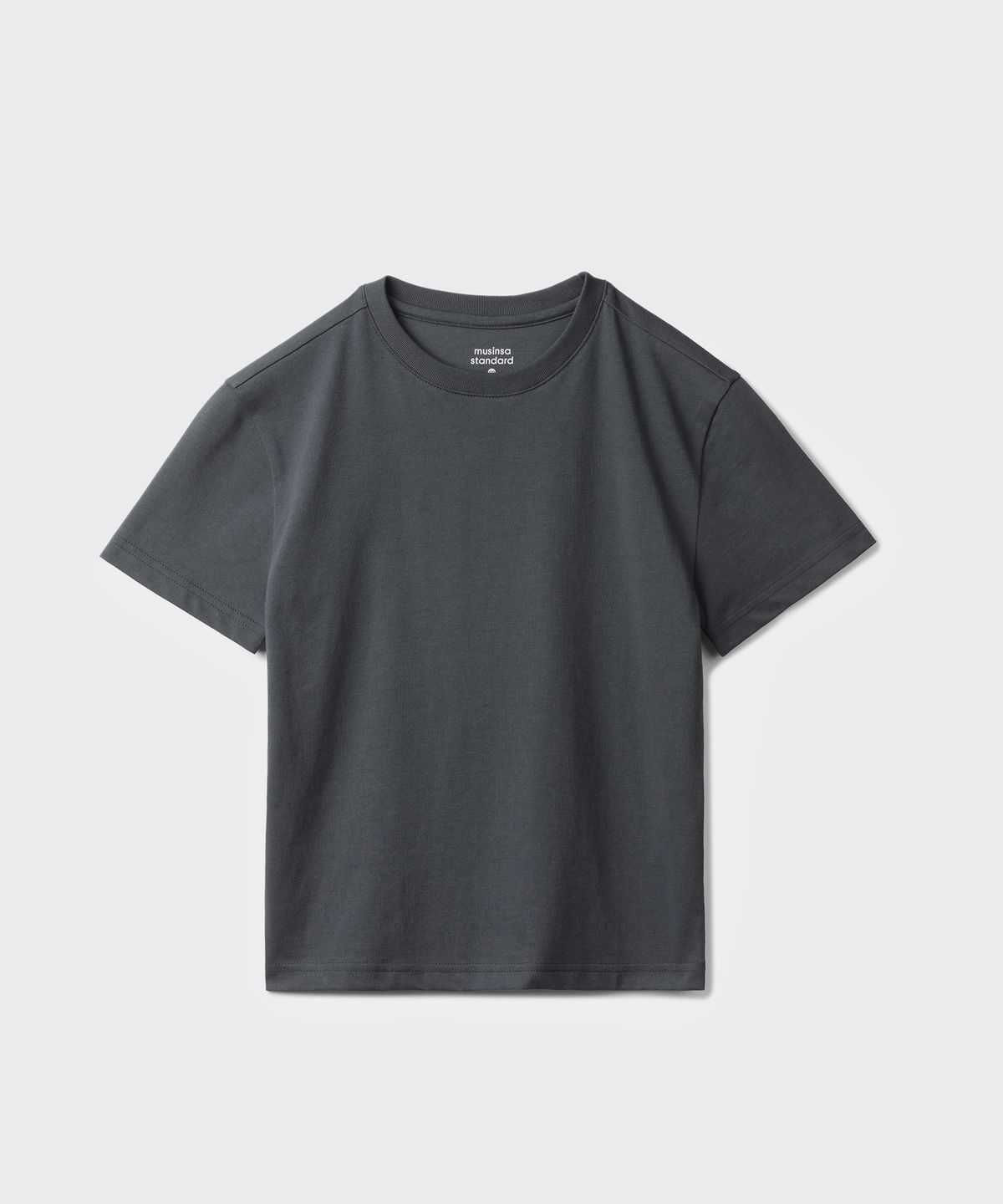 무신사 스탠다드 키즈(MUSINSA STANDARD KIDS) 릴렉스드 크루 넥 티셔츠 [그레이]