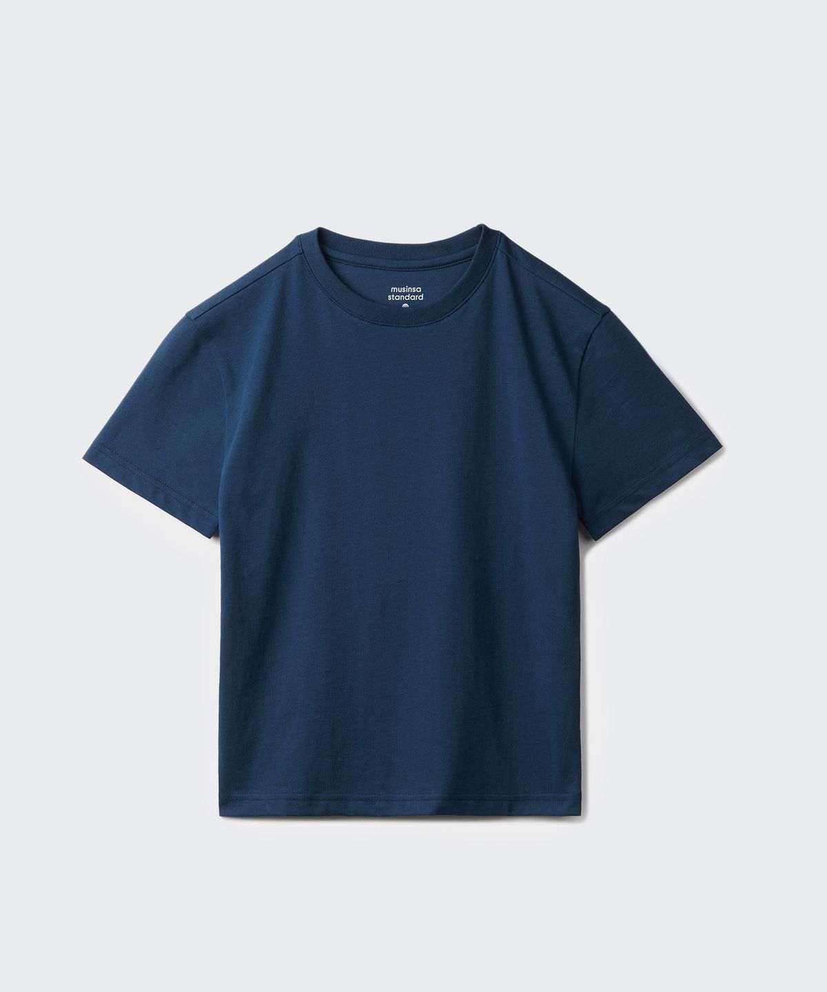 무신사 스탠다드 키즈(MUSINSA STANDARD KIDS) 릴렉스드 크루 넥 티셔츠 [미드나잇 블루]
