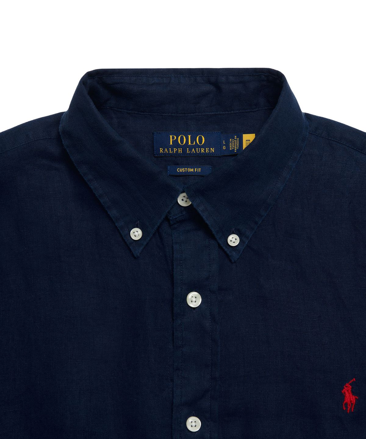 폴로 랄프 로렌(POLO RALPH LAUREN) 커스텀 핏 리넨 셔츠 - 네이비