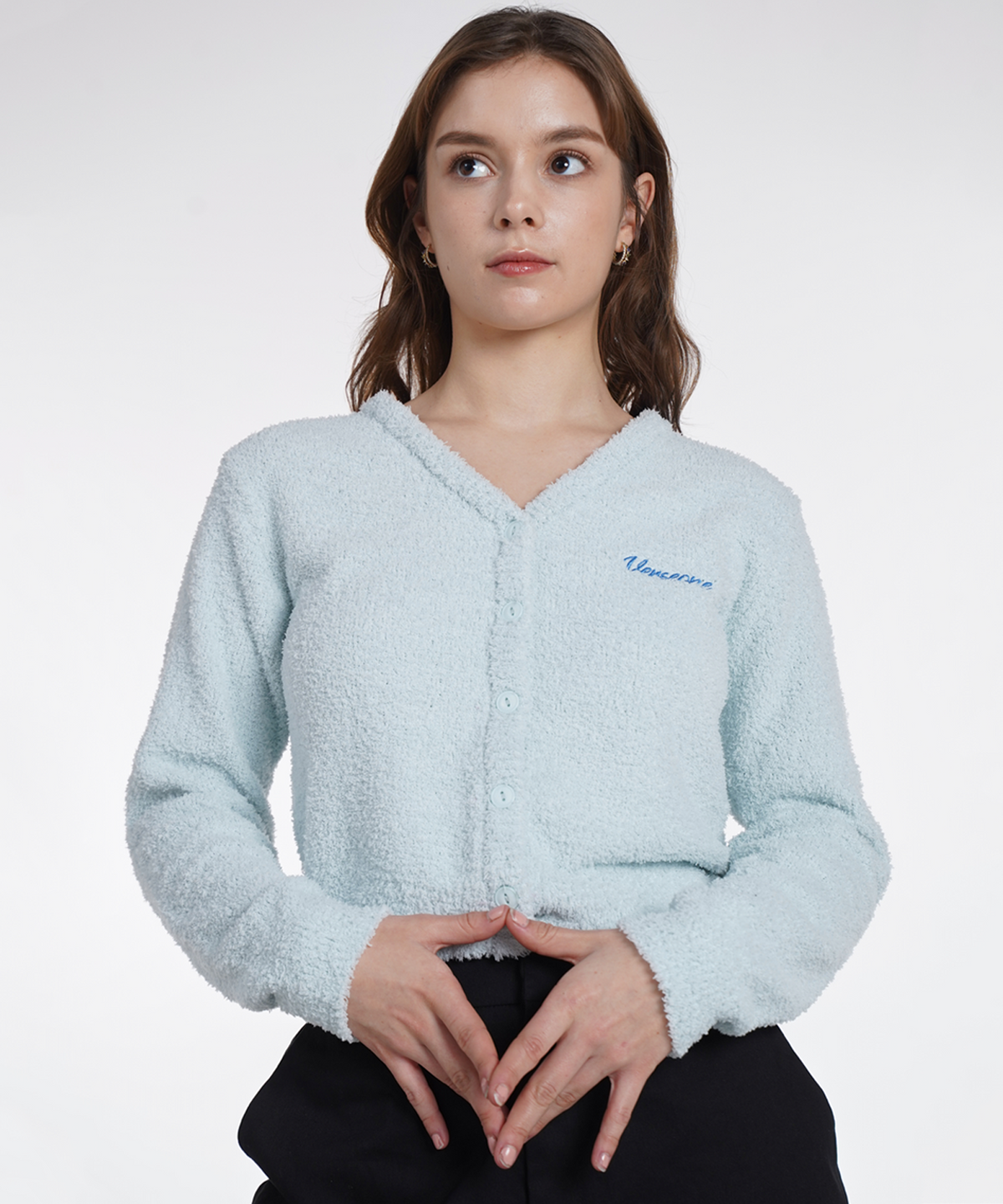 벌스원(VERSE ONE) EMBROIDERED LOGO CARDIGAN MINT(NEW)