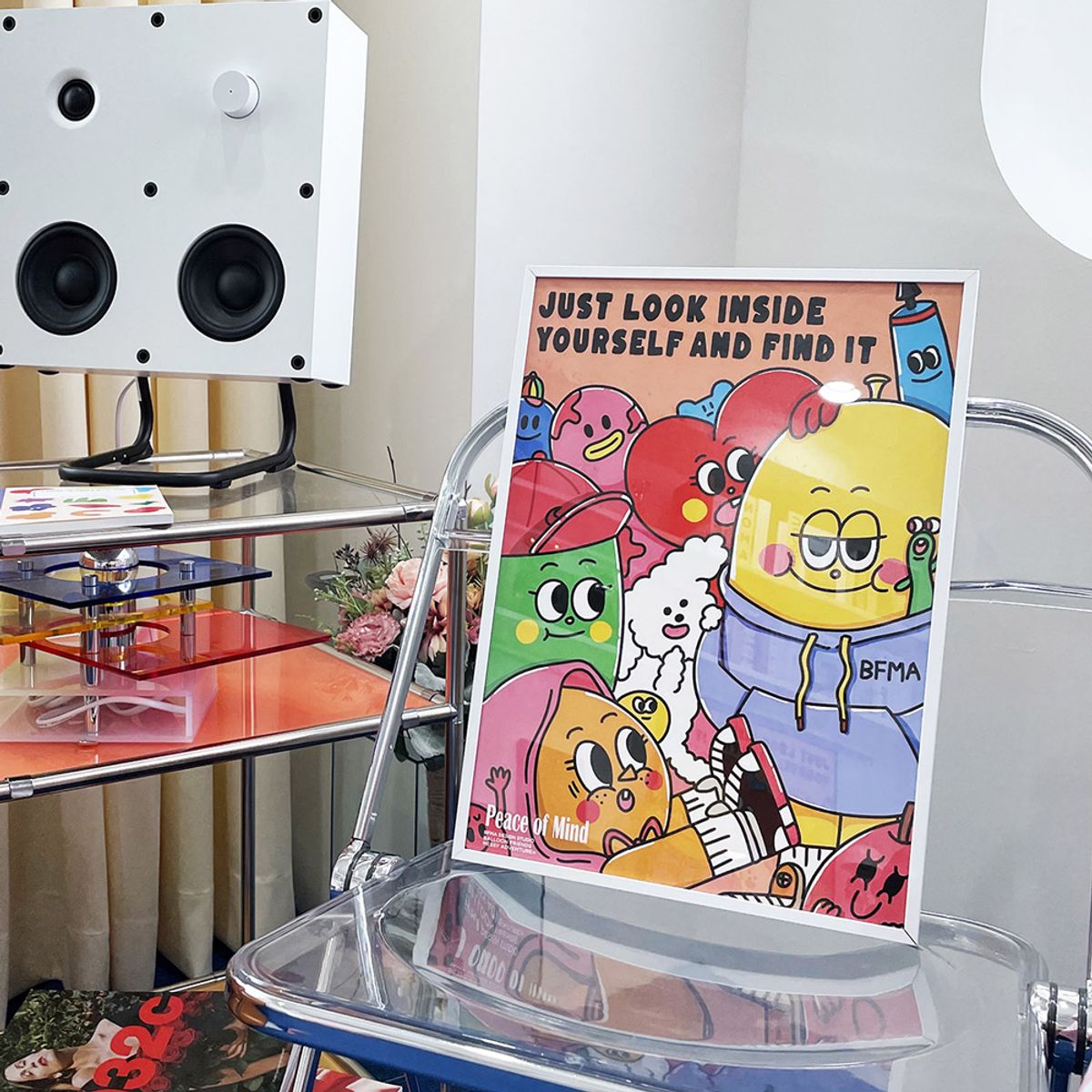 벌룬프렌즈(BALLOON FRIENDS) POM 룩인사이드 일러스트 포스터 A3  A4