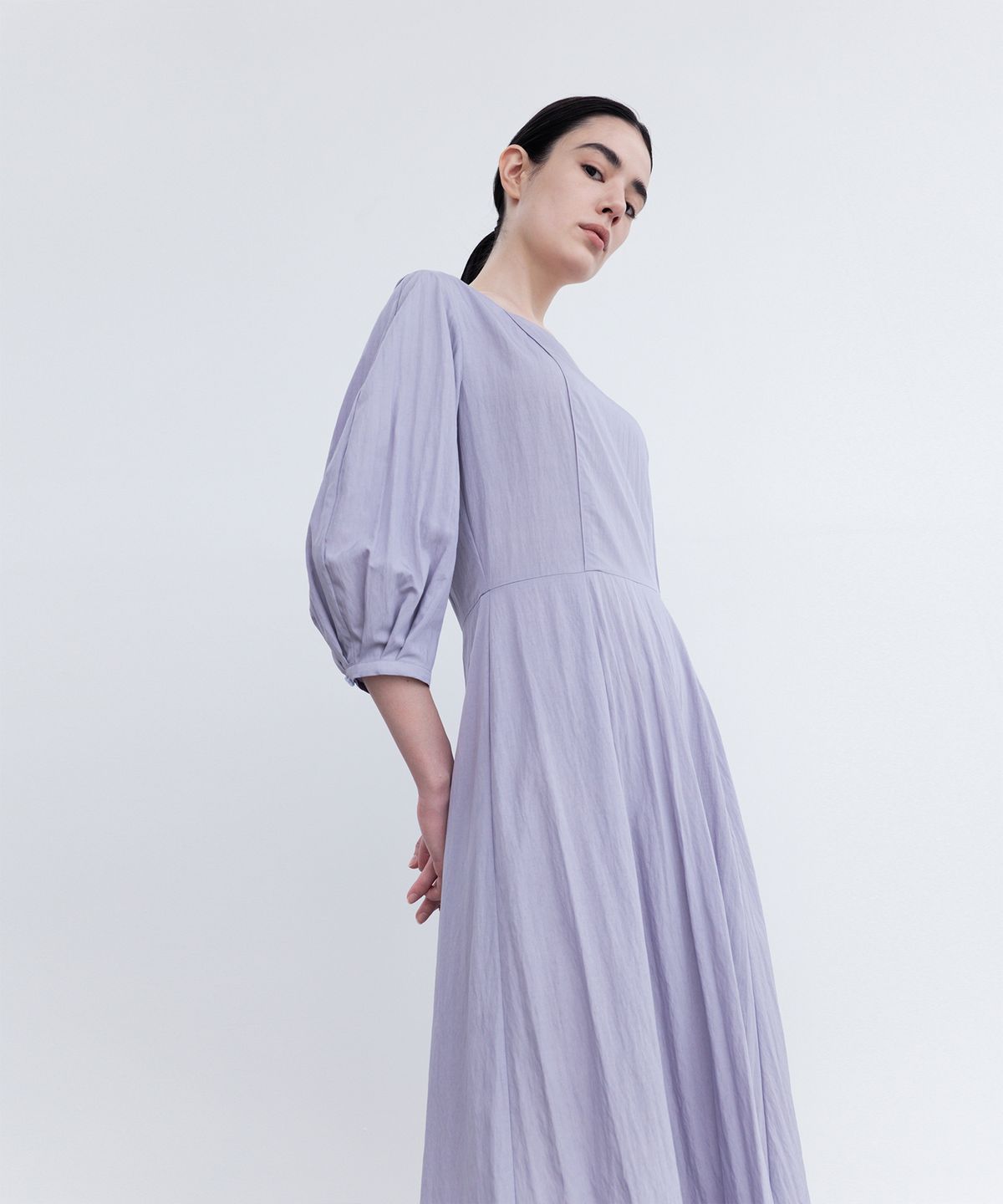 리이(RE RHEE) SQUARE NECK PUFF SLEEVE DRESS LV