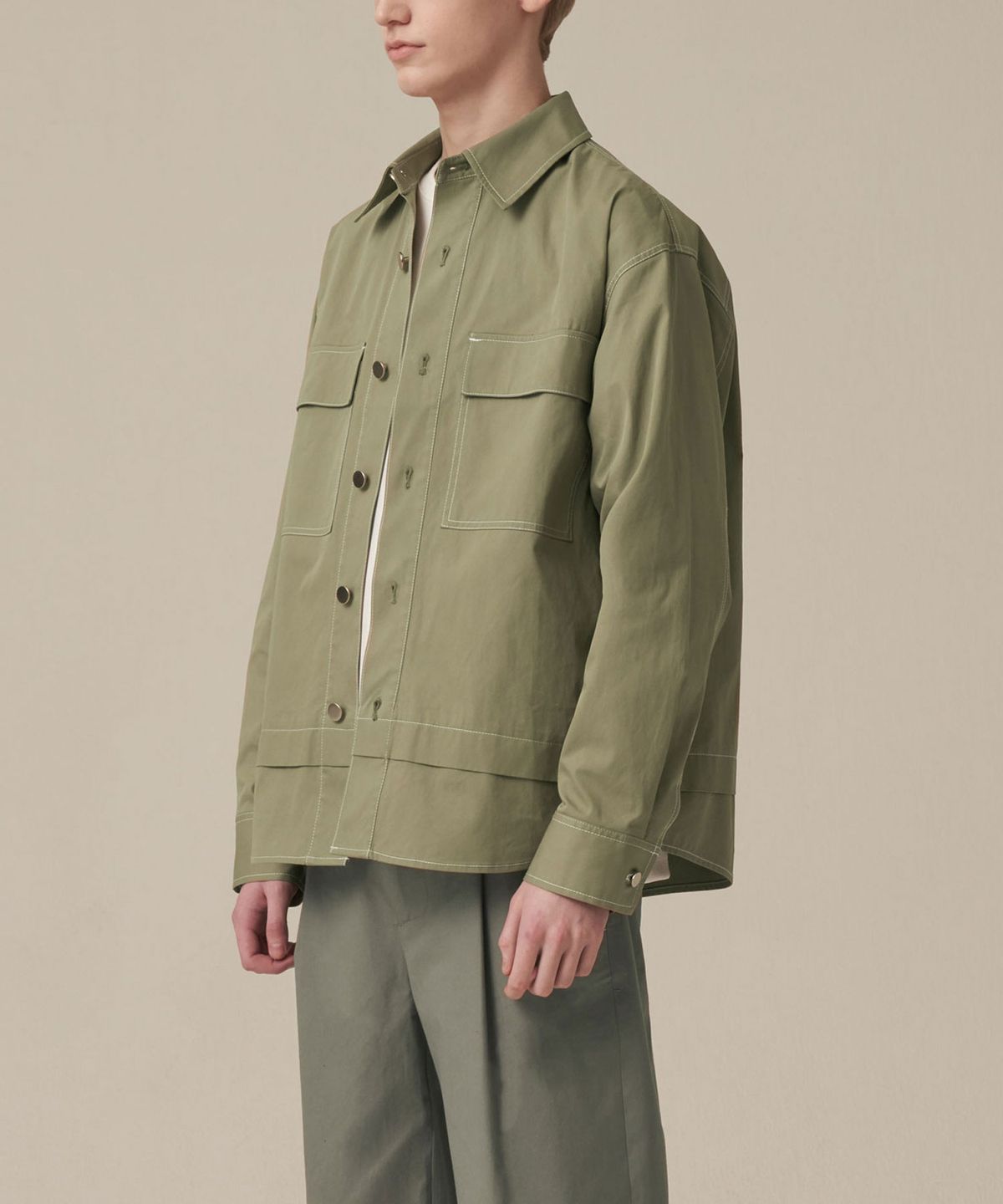더블유엠씨(WMC) 투포켓 스티치 셔켓_KHAKI