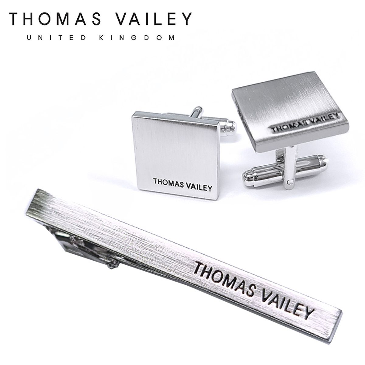 토마스 베일리(THOMAS VAILEY) 넥타이핀/커프스 세트-인그레이빙