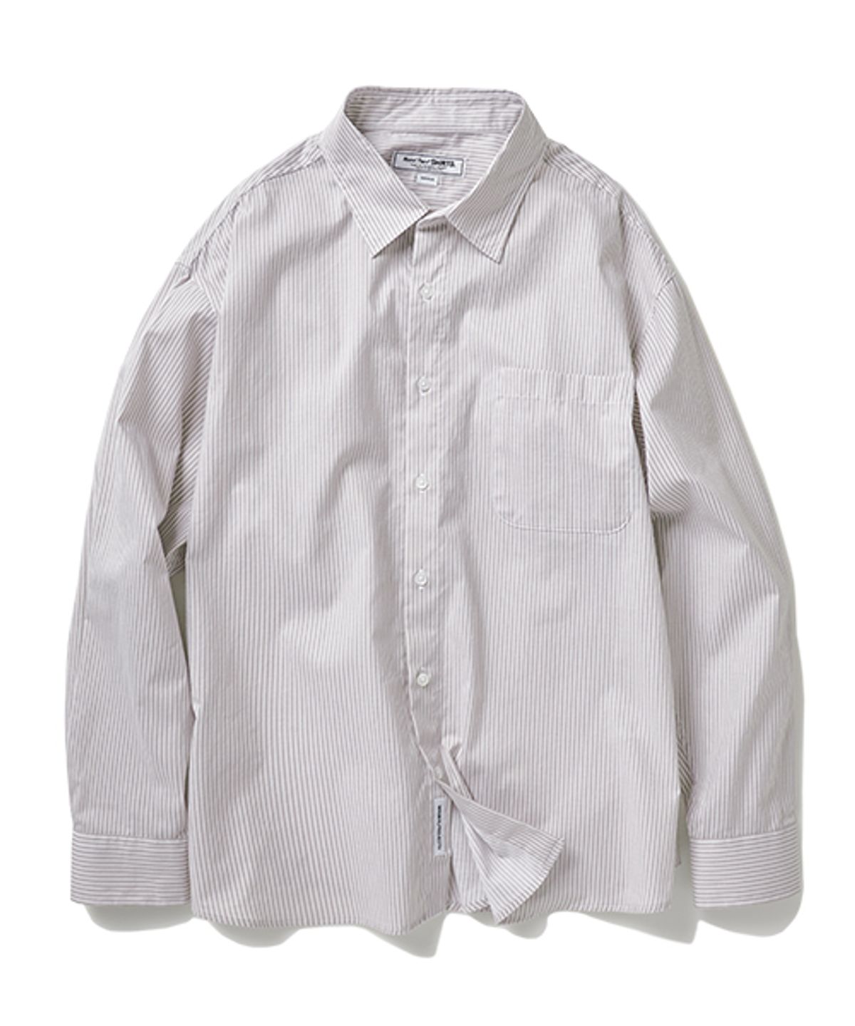 미니멀프로젝트(MINIMALPROJECT) 오버핏 데일리 스트라이프 셔츠 MLS216 [BEIGE]