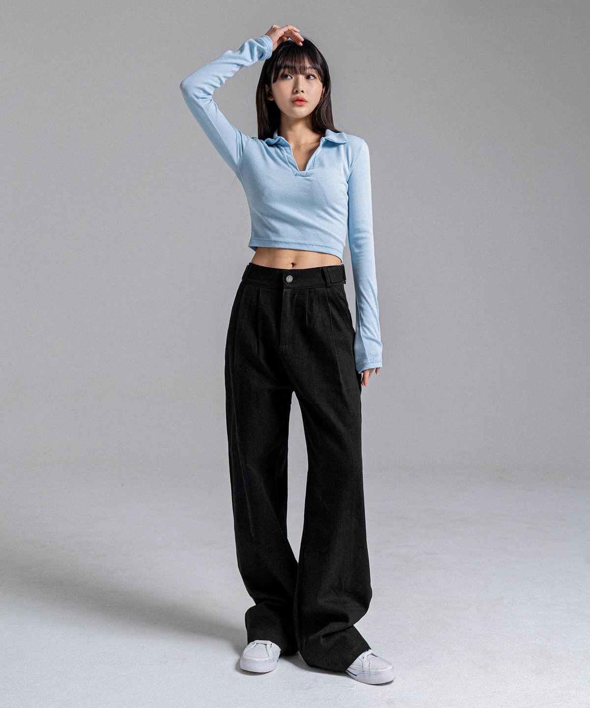 판도라핏(PANDORAFIT) [WIDE] Buckle Jeans Black