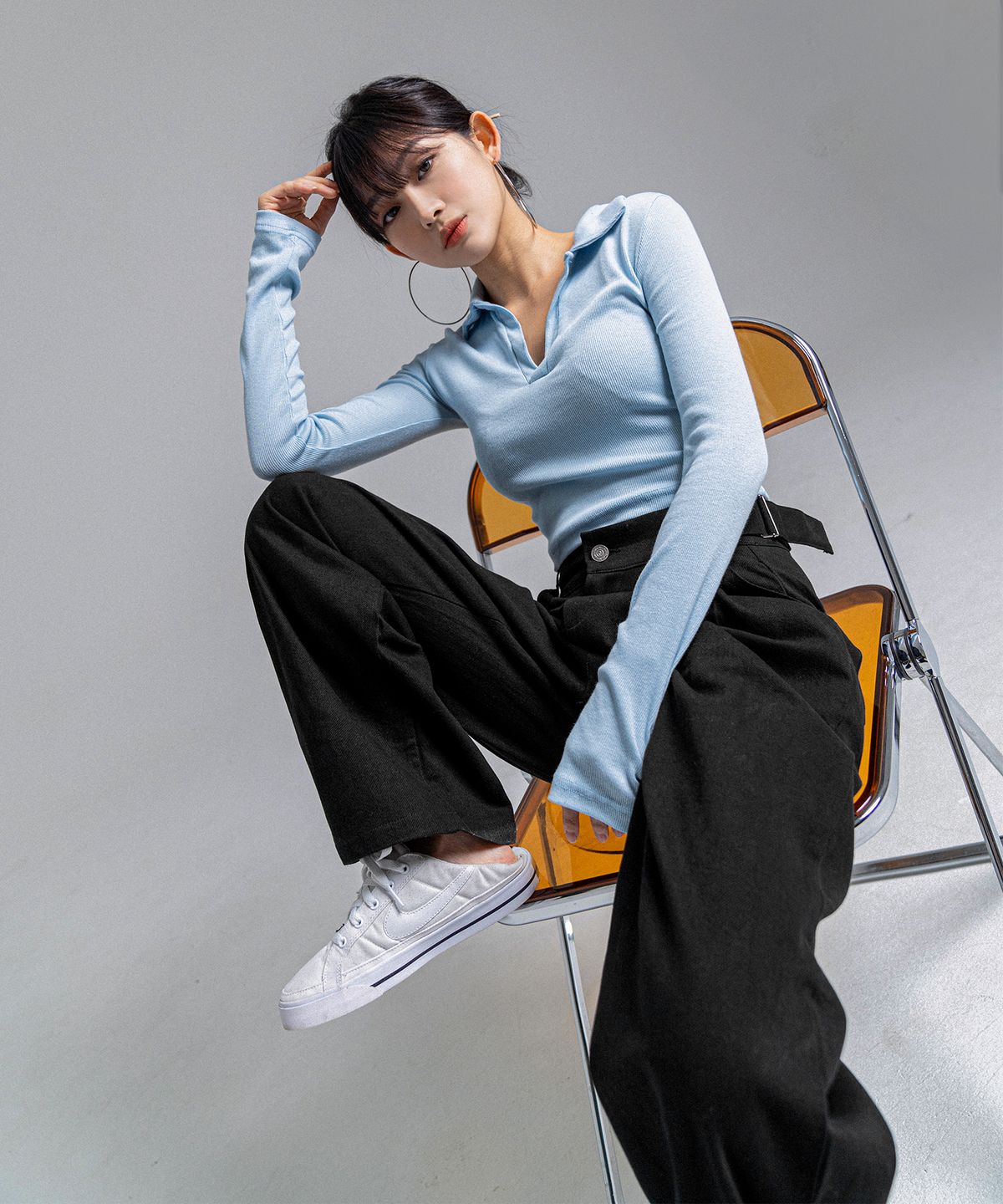 판도라핏(PANDORAFIT) [WIDE] Buckle Jeans Black