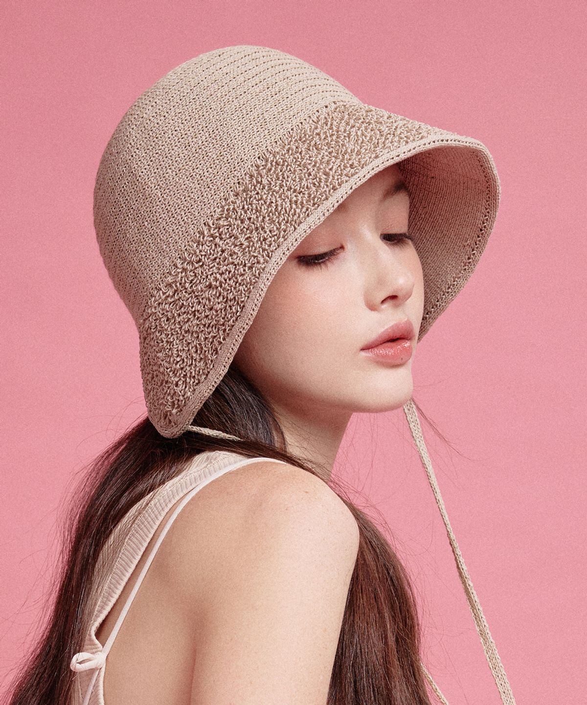 화이트샌즈(WHITE SANDS) 지사 텍스쳐드 스트링 보닛햇 오드리 ( 6 colors )