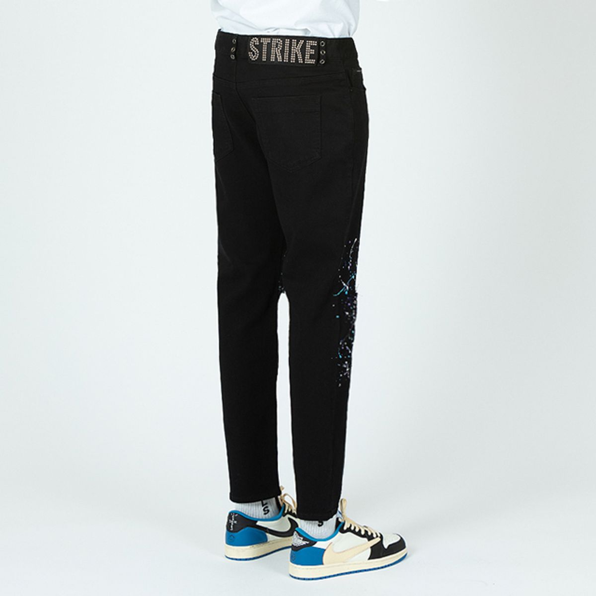 스트라이크(STRIKE) 아일릿 스플래터 워시 데미지 진 (SLIM)