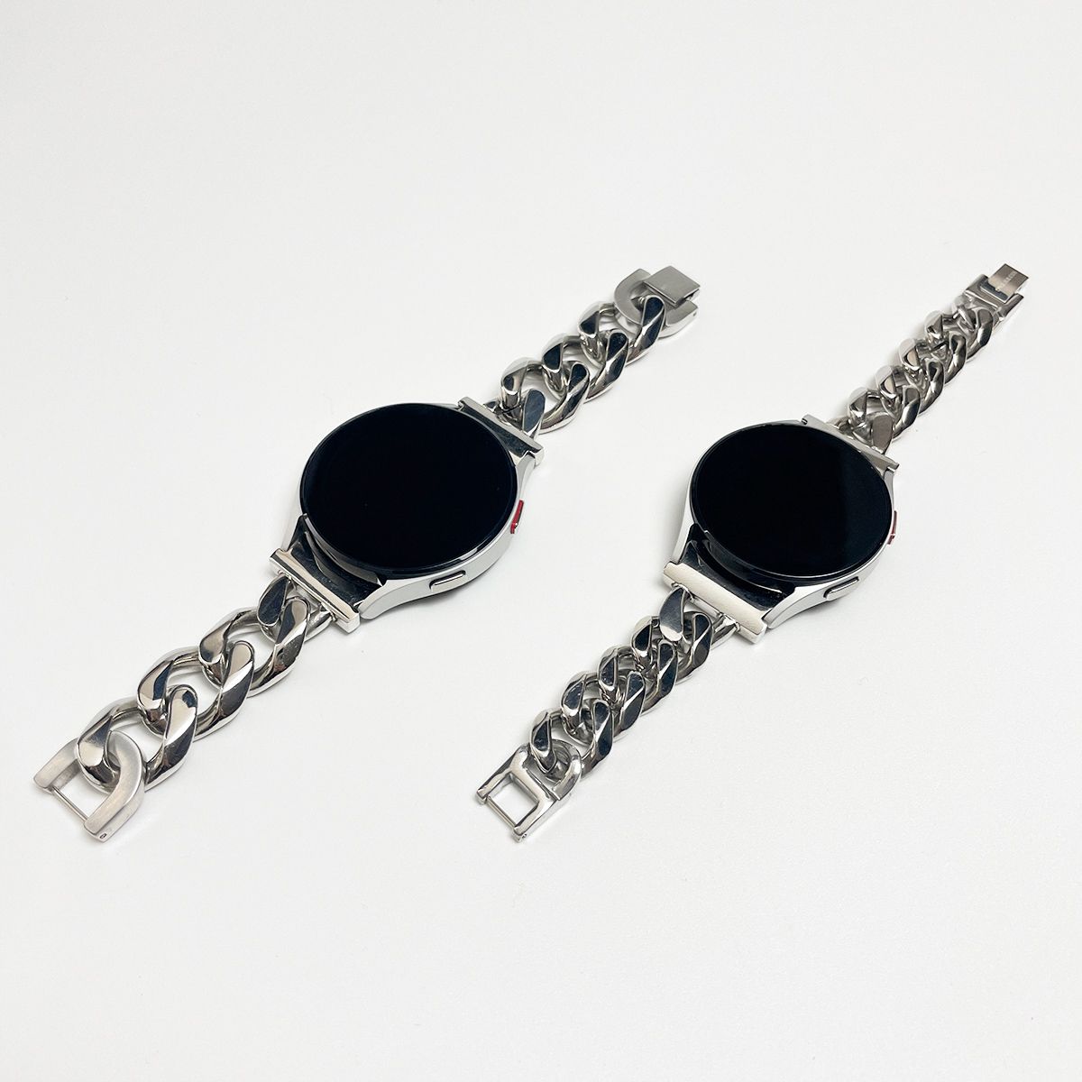실버태그(SILVERTAG) GST-M1506DC 갤럭시 워치 4 5 6 7  유광 메탈 체인 두꺼운 스트랩 20 mm 호환