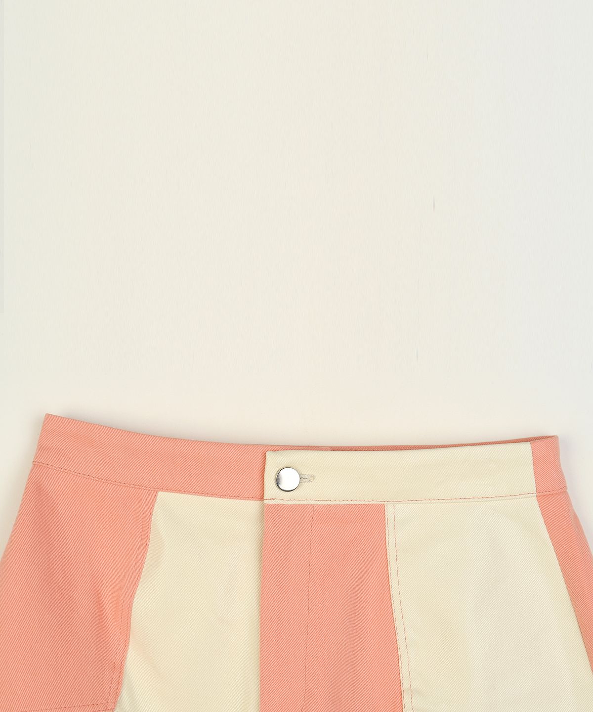 하이스쿨디스코(HIGH SCHOOL DISCO) Coated color block skirt_Coral