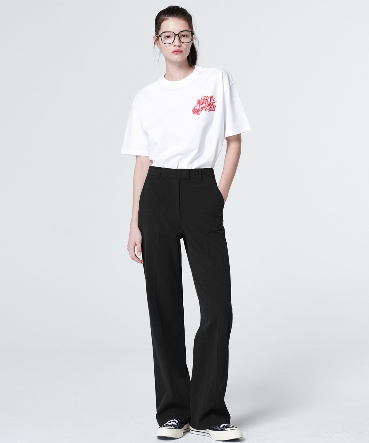 마롭(MALOUPE) 2108 세미 와이드 팬츠 (다크그레이)