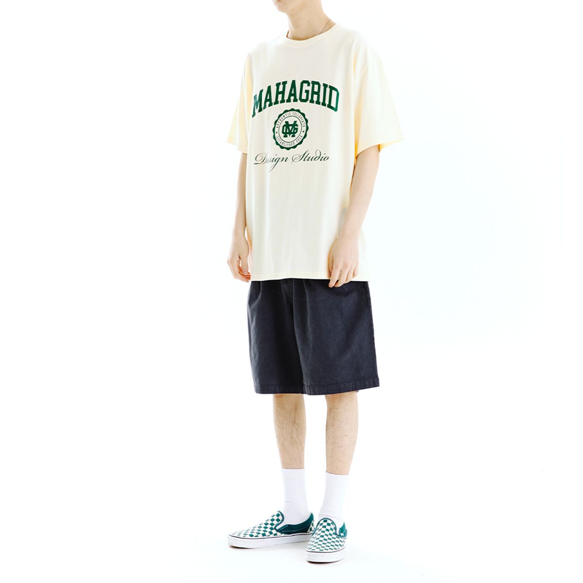 마하그리드(MAHAGRID) AUTHENTIC LOGO TEE CREAM(MG2CMMT532A)