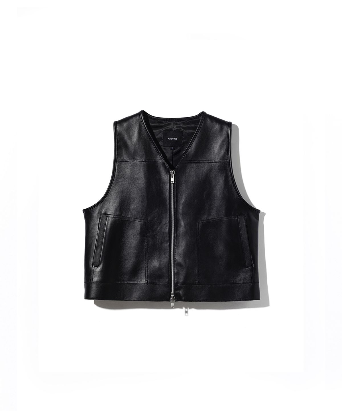 앤드로스(ANDROS) Short Zip Vest (Black)