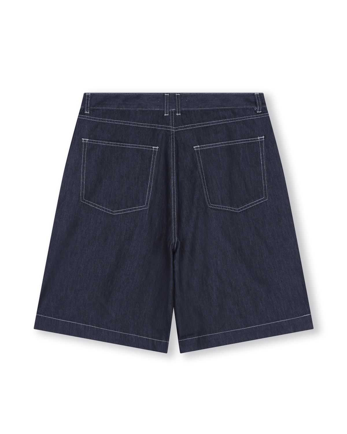 비슬로우(BESLOW) WIDE FIT ONE TUCK TENCEL LIKE SHORTS INDIGO