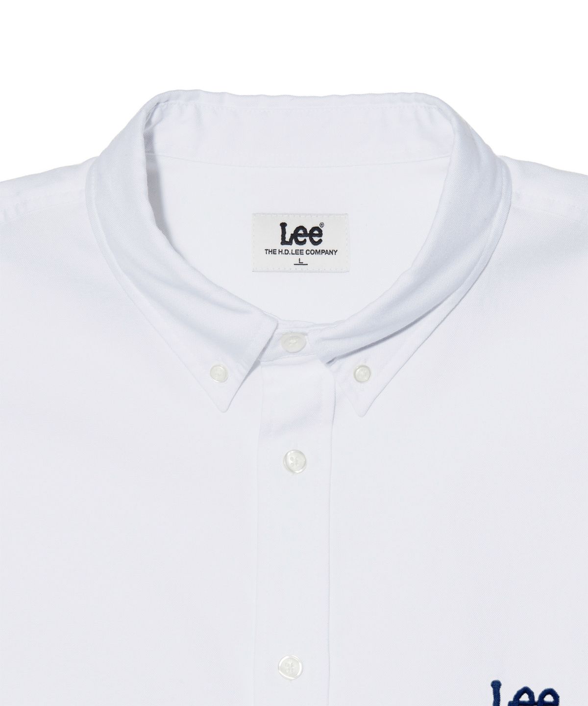 리(LEE) 옥스포드 오버핏 반팔셔츠 화이트