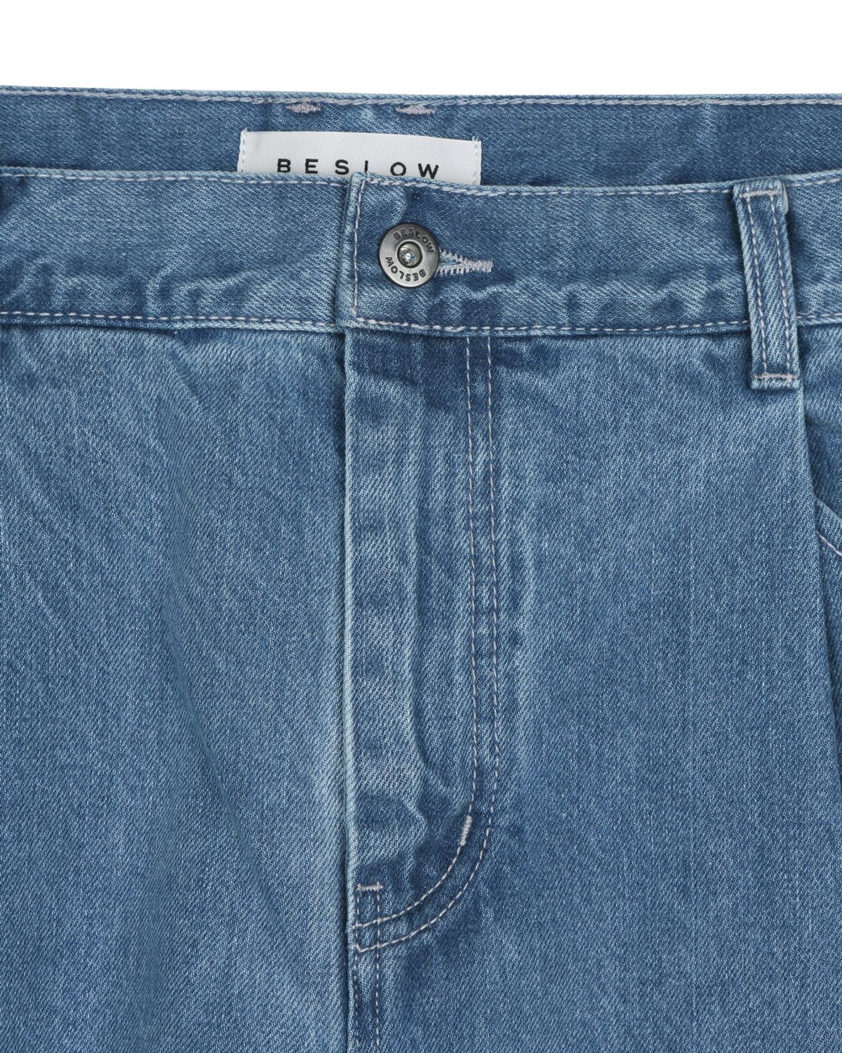 비슬로우(BESLOW) CONE MILL DEEP ONE TUCK SHORTS LIGHT WASHED