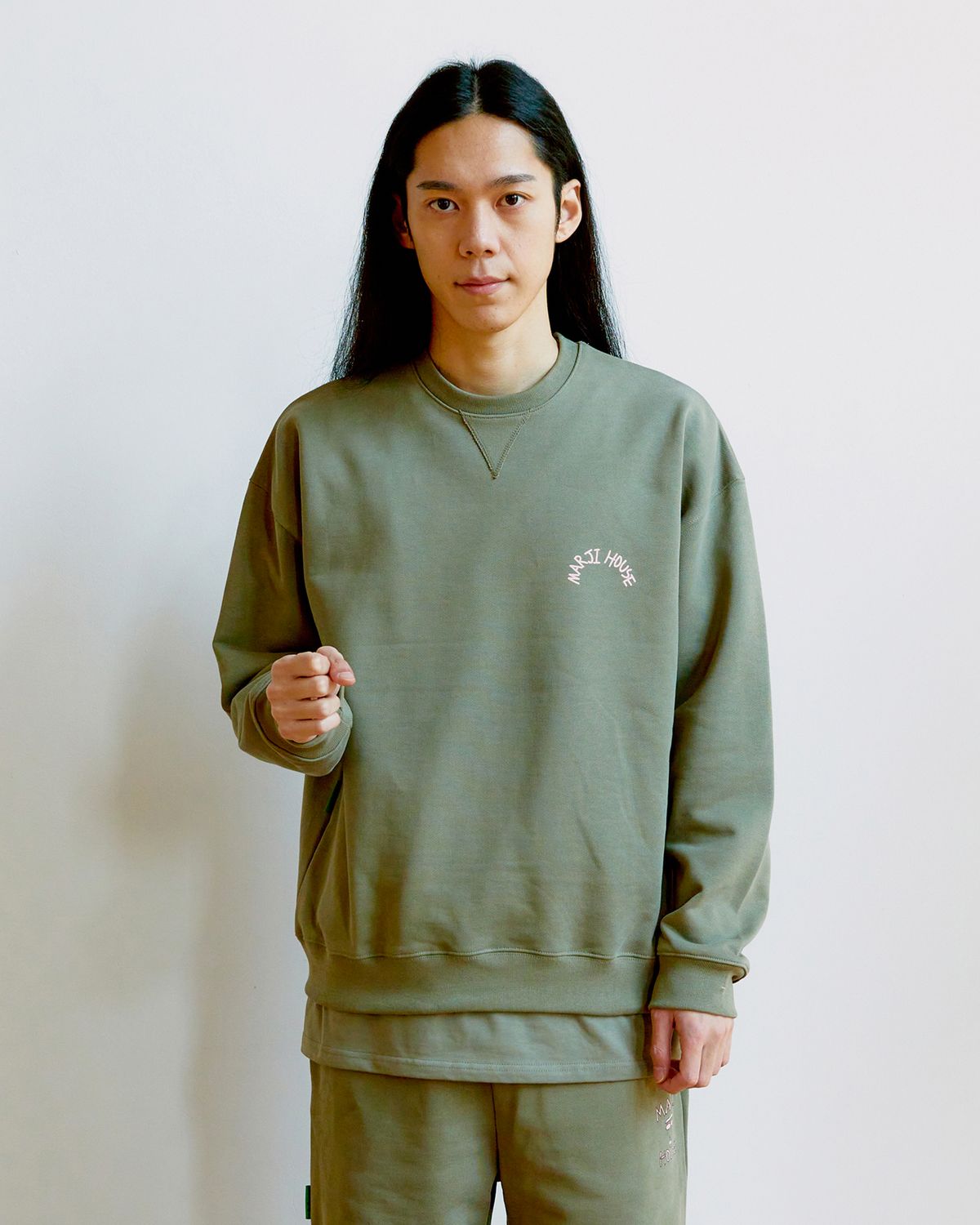 마르지하우스(MARJI HOUSE) Vintage logo sweat shirts Khaki