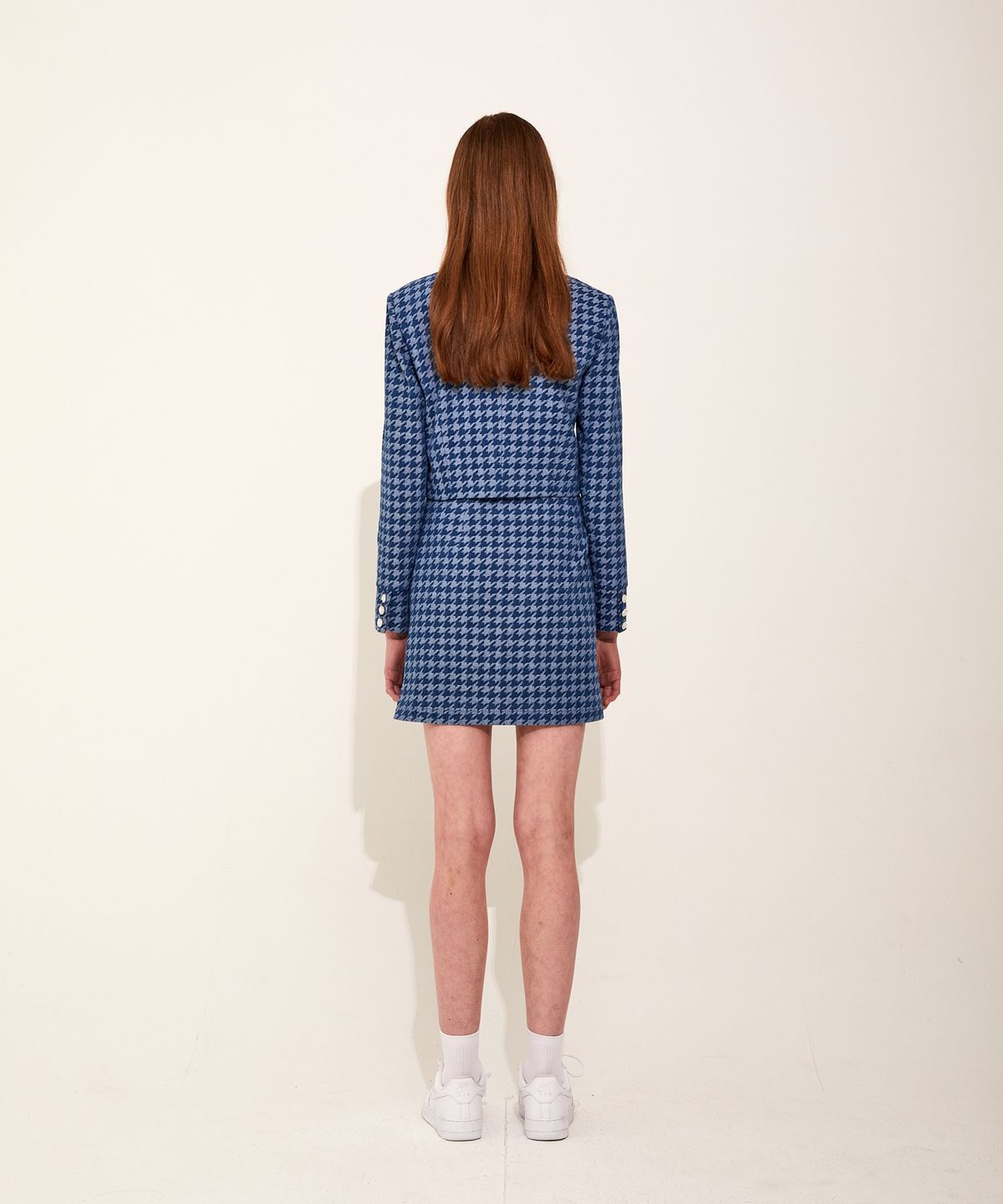 채뉴욕(CHAENEWYORK) Denim A-line Crystal skirt [Deep Blue]