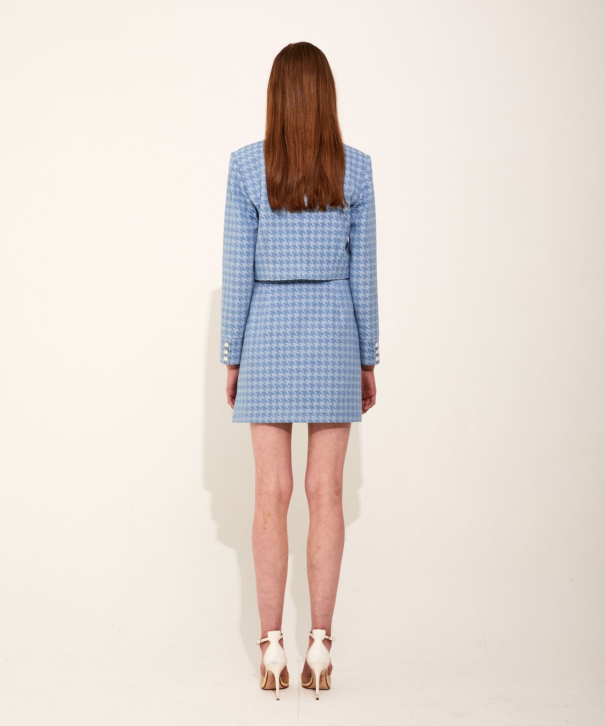 채뉴욕(CHAENEWYORK) Denim A-line Crystal skirt [Light Blue]