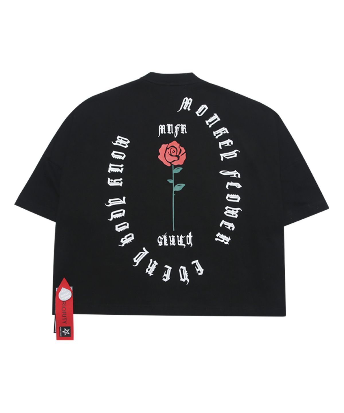 몽키플라워(Monkey Flower) 여성로즈자수 반팔티셔츠/MM8WTS12F BLACK