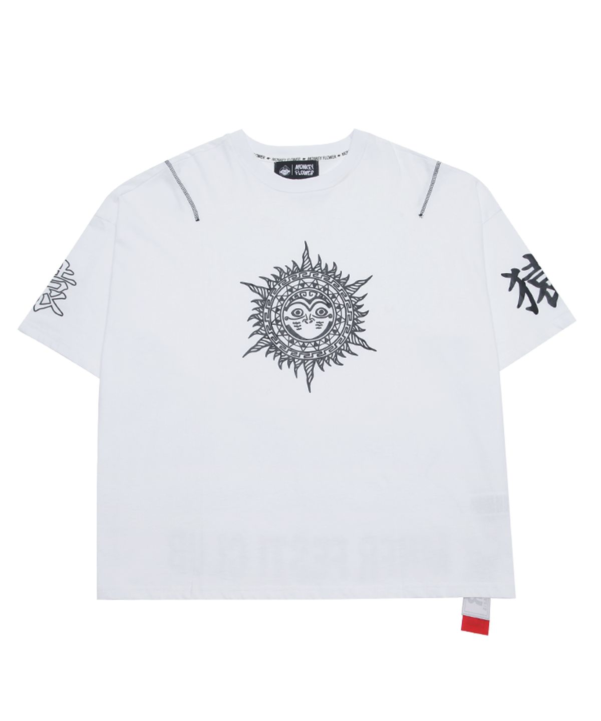몽키플라워(Monkey Flower) 여성 태양 일러스트 반팔 티셔츠/MM8WTS13F  WHITE
