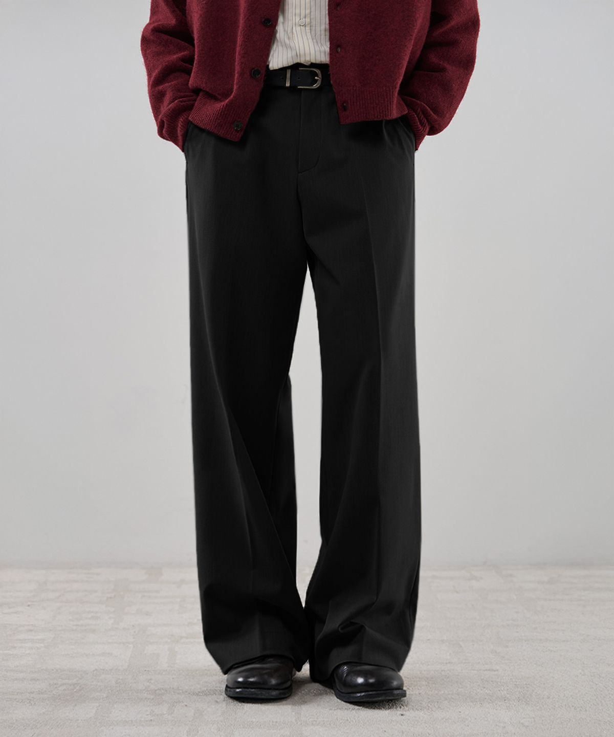 드로우핏(DRAW FIT) 밴딩 와이드 슬랙스 [BLACK]