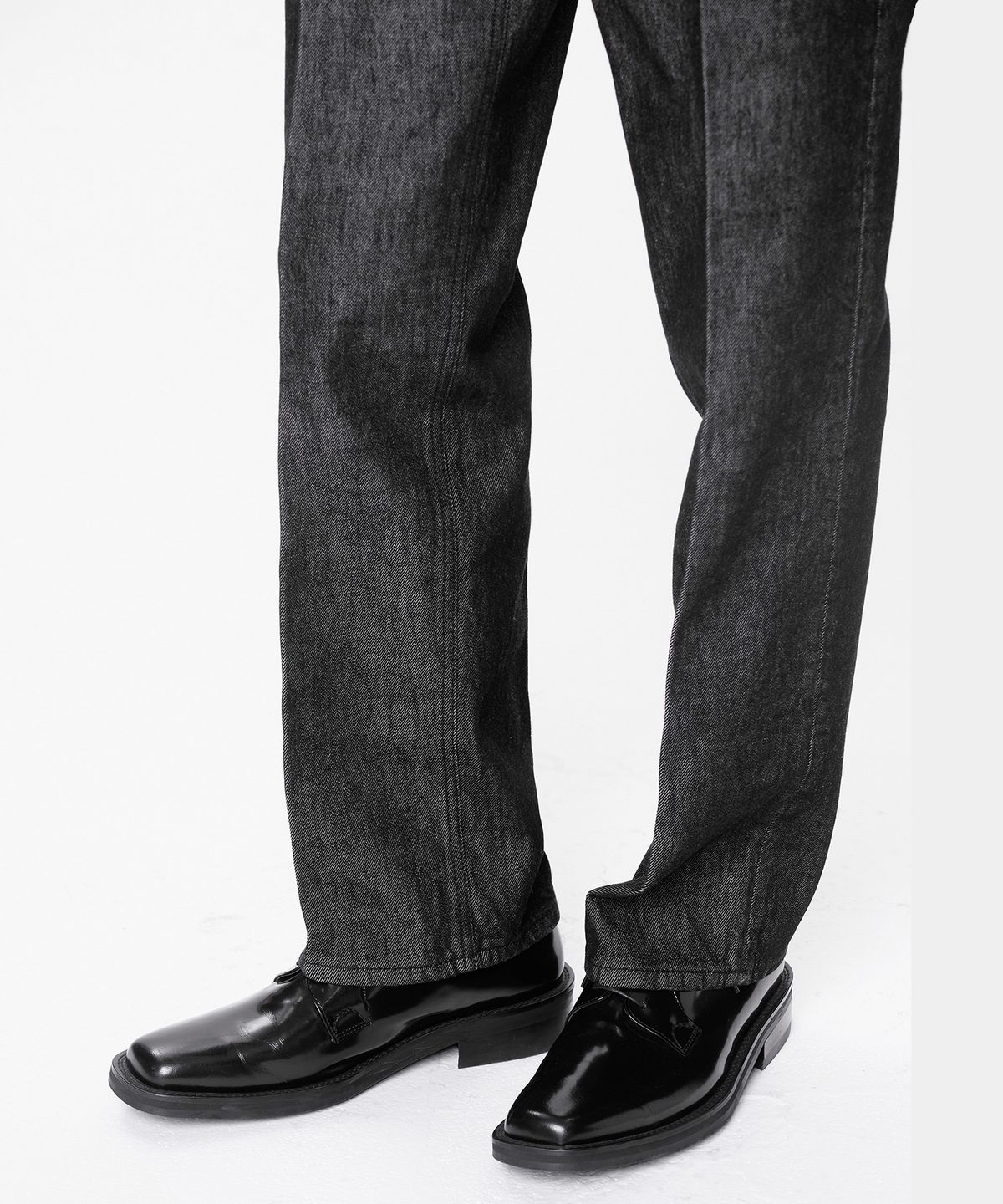 브랜디드(BRANDED) 603 HARD TWIST DENIM BLACK 1WASH JEANS [RELAX STRAIGHT]