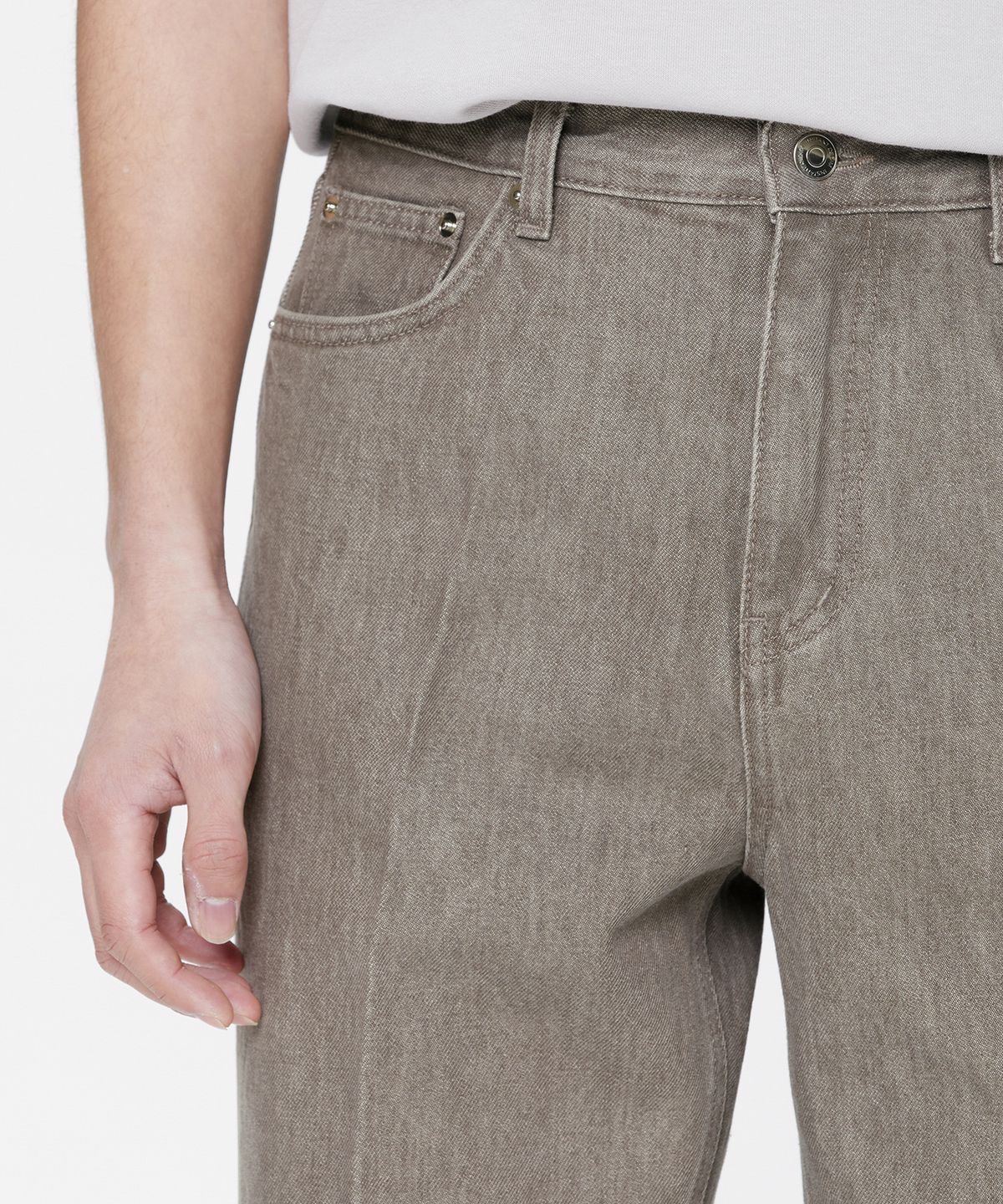 브랜디드(BRANDED) 605 HARD TWIST DENIM MOCHA BROWN JEANS [RELAX STRAIGHT]