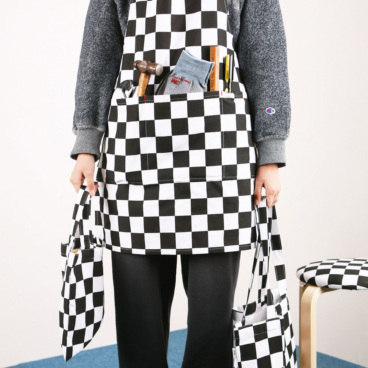 오이엔퍼니처(OEN FURNITURE) checkerboard apron_green